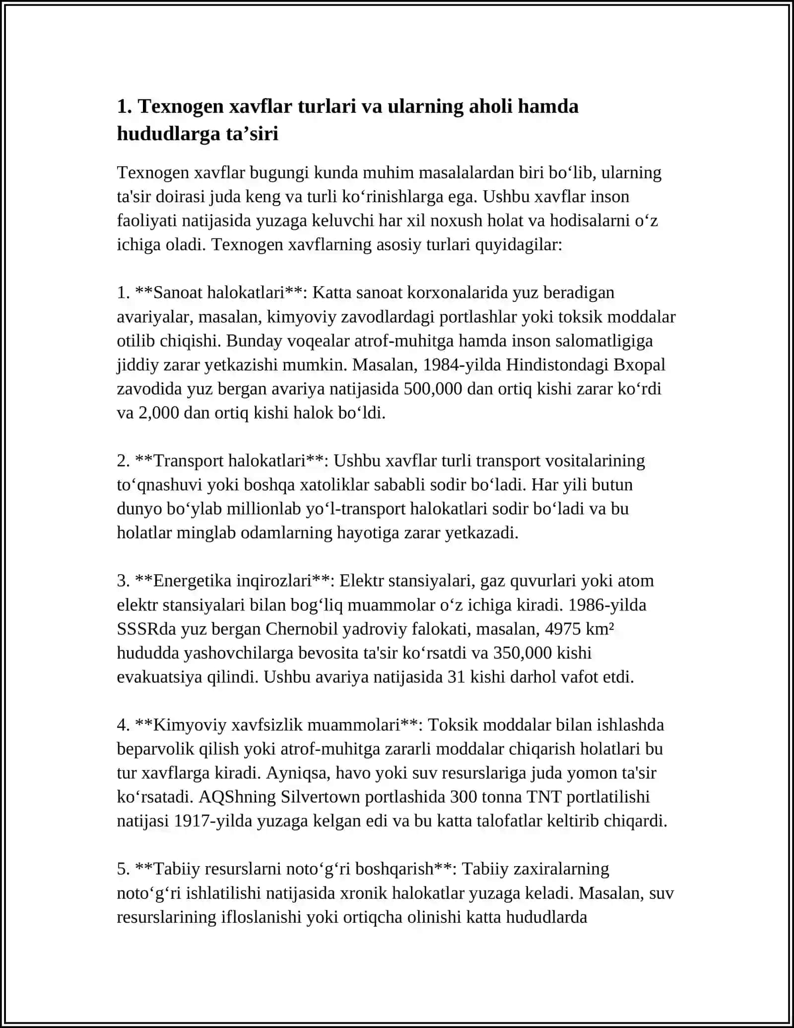 TEXNOGEN XUSUSIYATLI FAVQULODDA VAZIYATLARDA AHOLI VA HUDUDLARNI MUHOFAZA QILISH 4