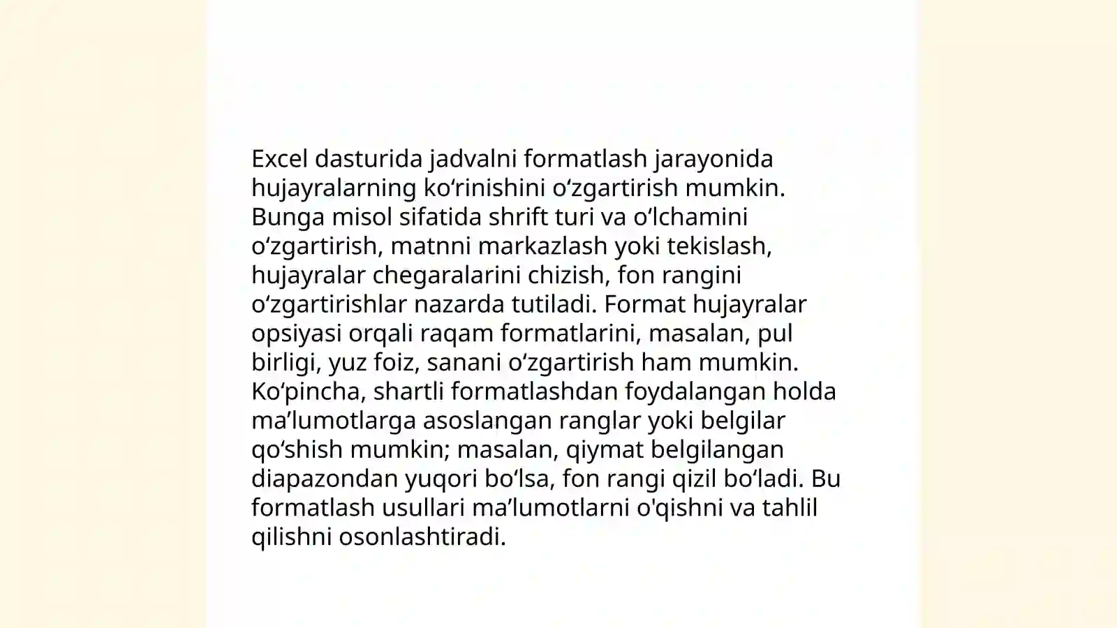 MS Excel da varoqlar bilan ishlash 4