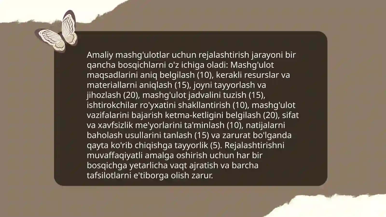 Amaliy mashgʻulotlarda tayyorgarlik kôrish 4
