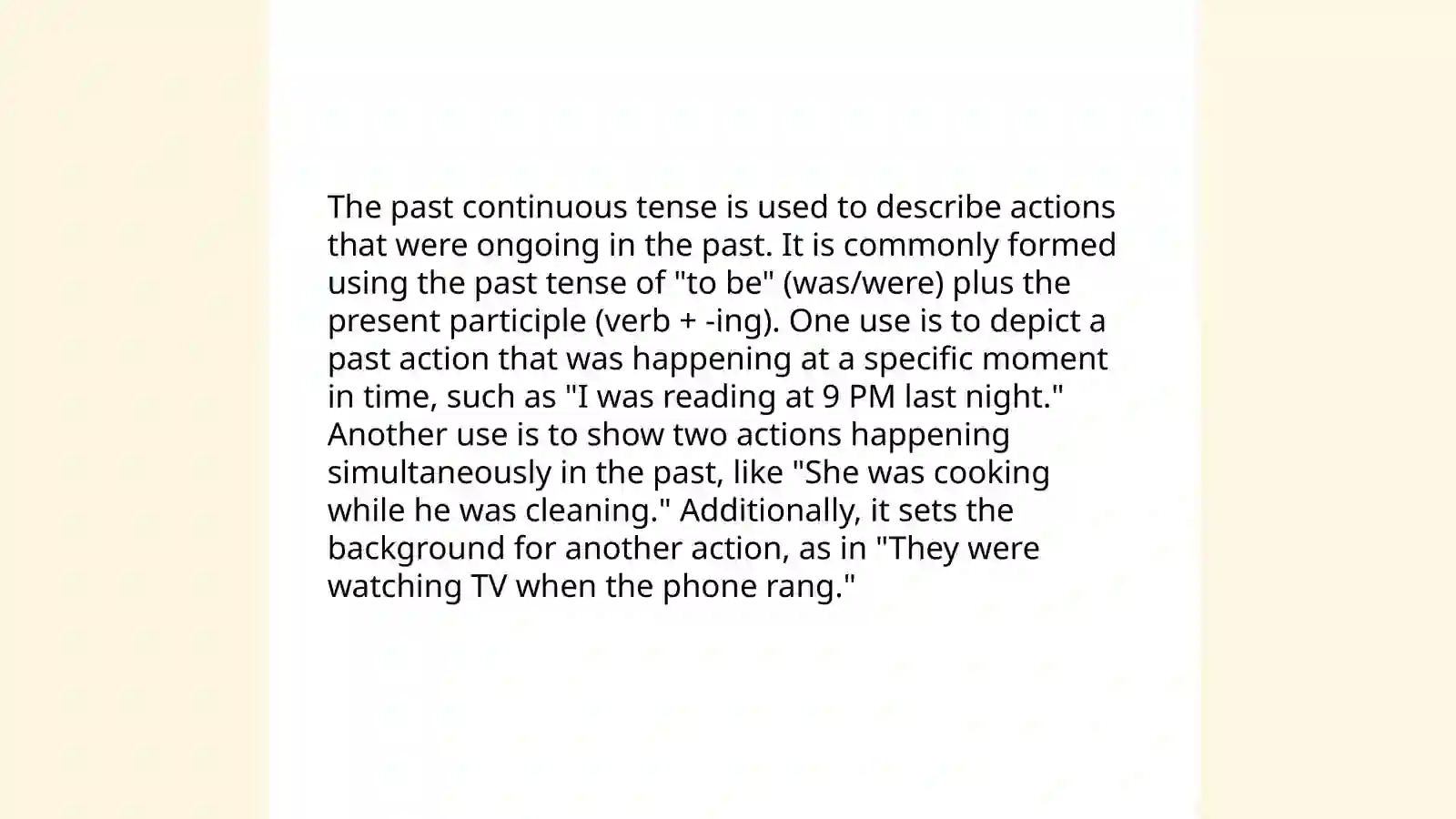 Past continous simple 4