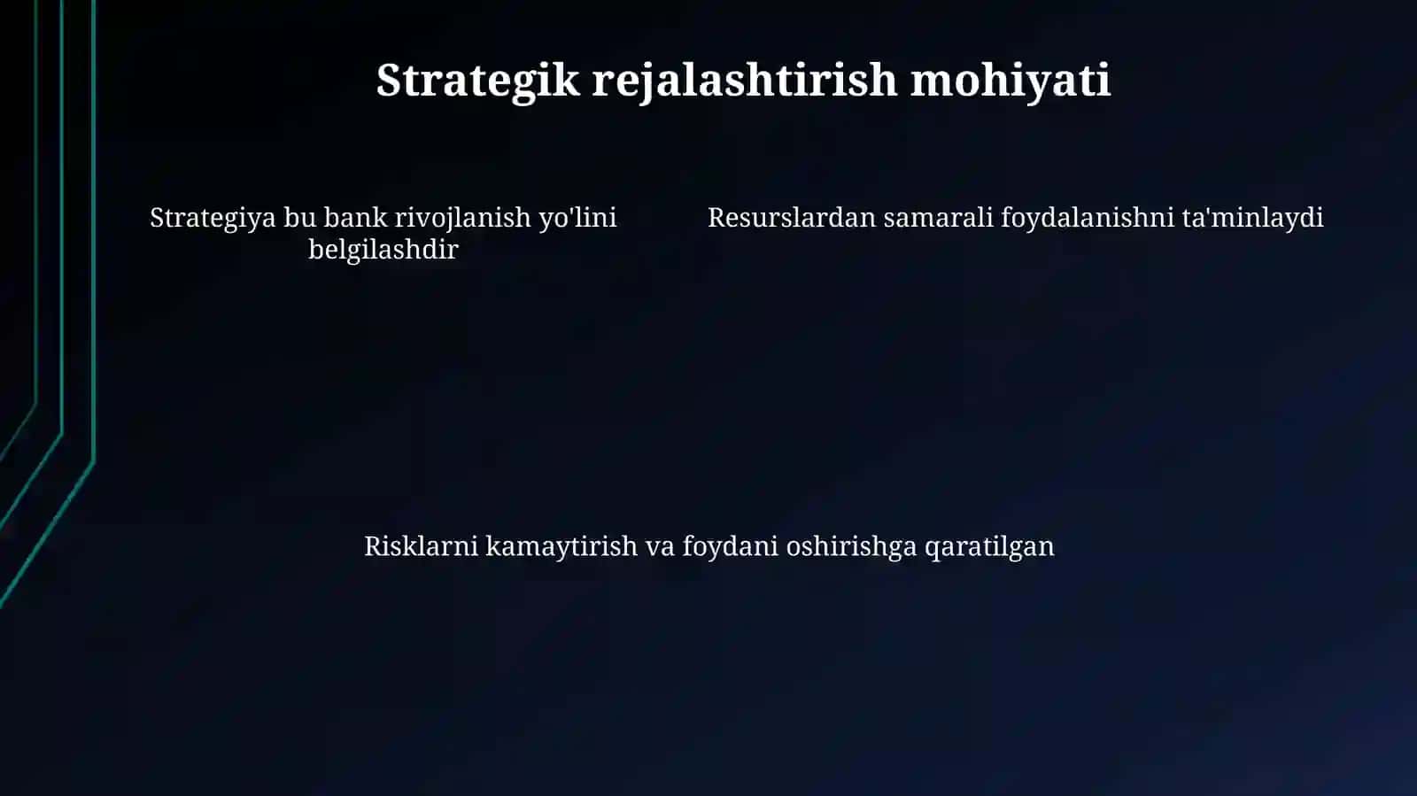 Banklar faoliyatida strategik rejalashtirish va uning tuzilishi 4