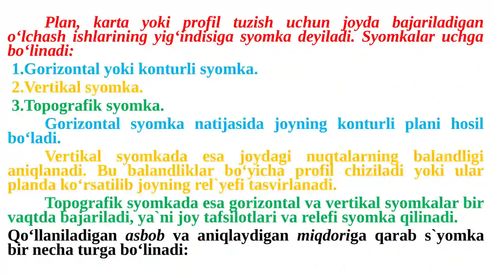 Gorizontal va vertikal burchak o‘lchash 4