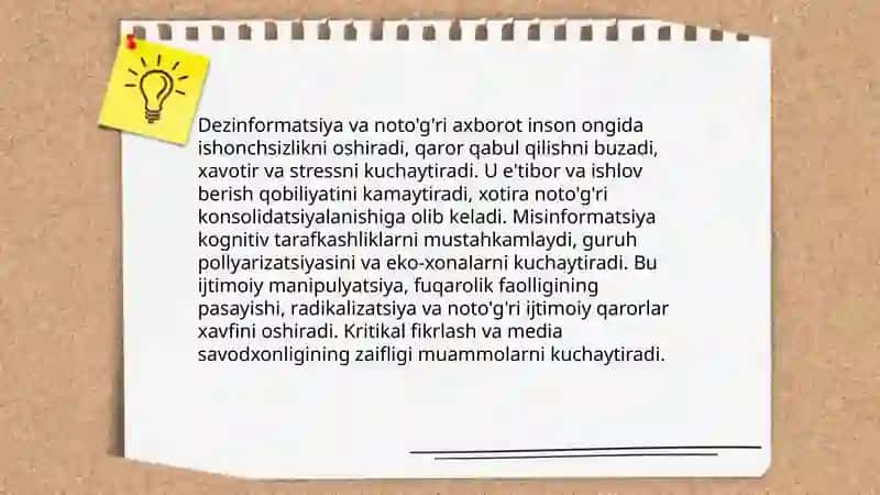 Axborotning inson ongiga tasiri muammolari. 4