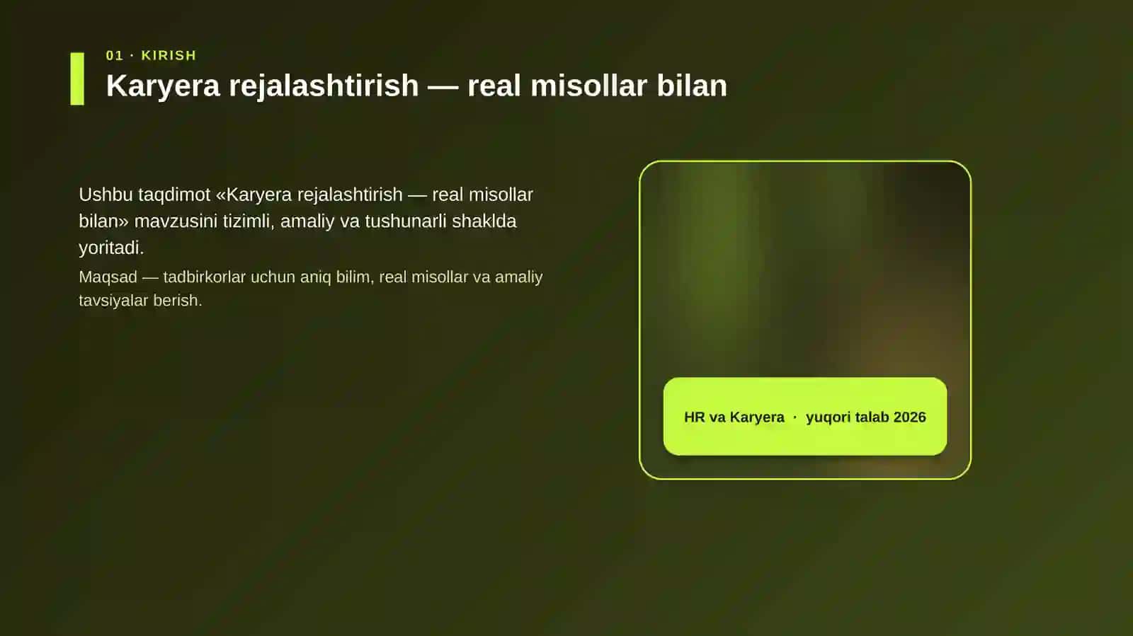 Karyera rejalashtirish — real misollar bilan 4