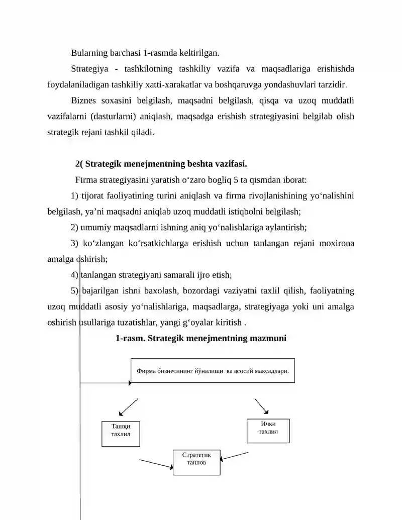 Strategiya yaratishda va qayta ishlash arayonida menejerning vazifalari 4