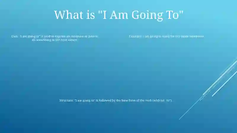 I Am Going To 4
