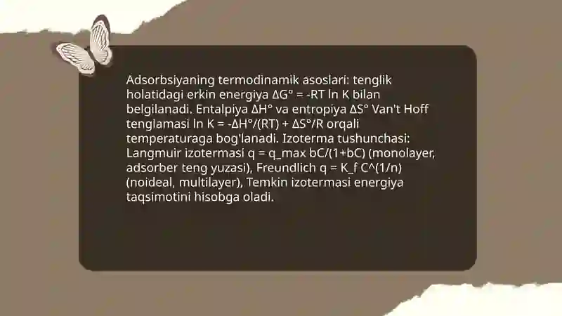Sirt hodisalar va adsorbsiya 4