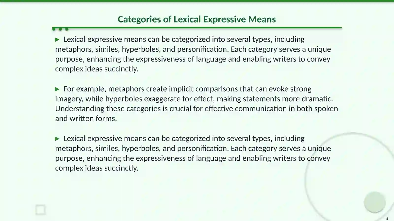 Lexical expressive means and stylistics devices 4