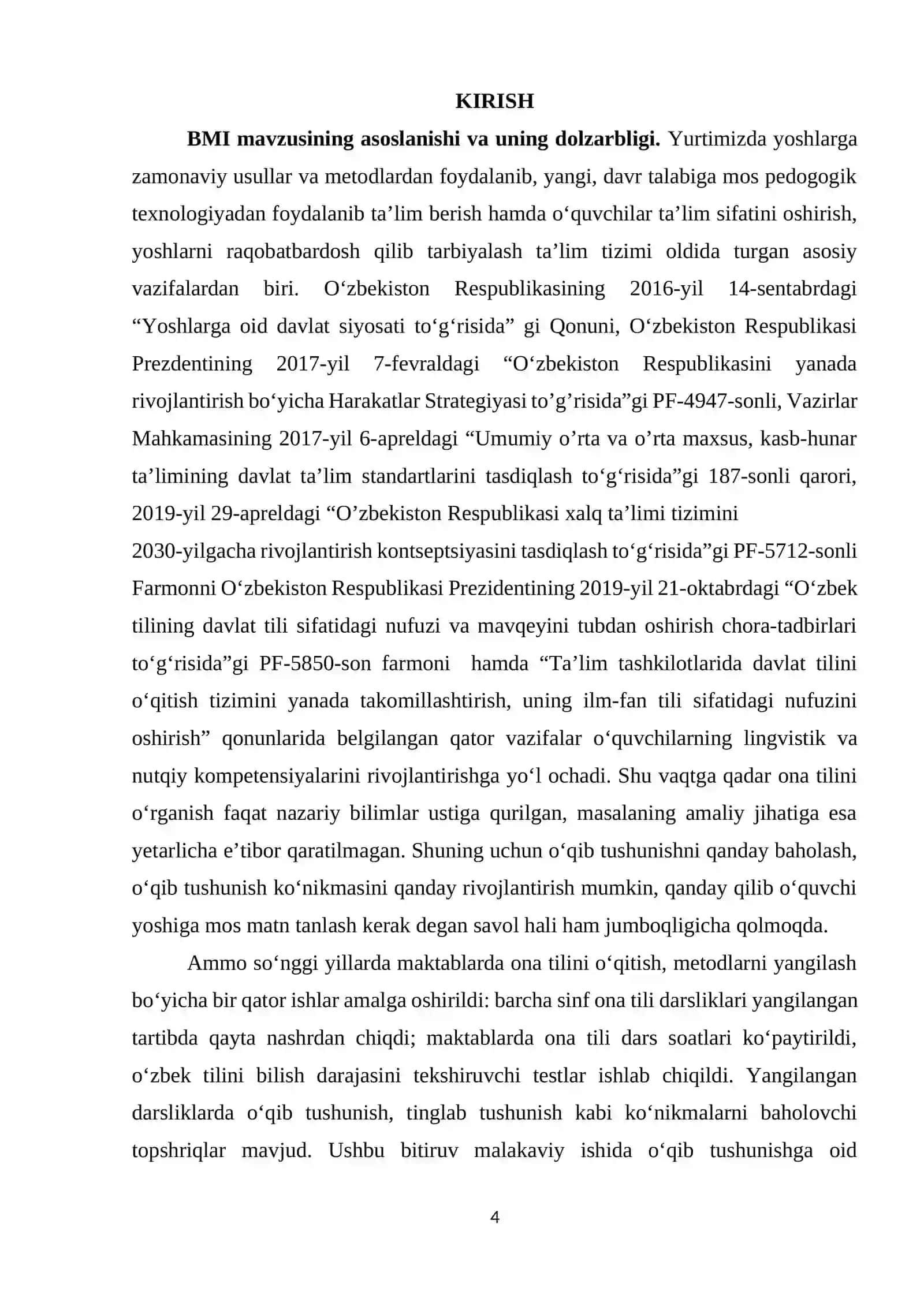 “7-SINF O‘QUVCHILARINING O‘QIB TUSHUNISH KO‘NIKMASINI BAHOLASHNING NAZARIY VA METODIK ASOSLARI” 4
