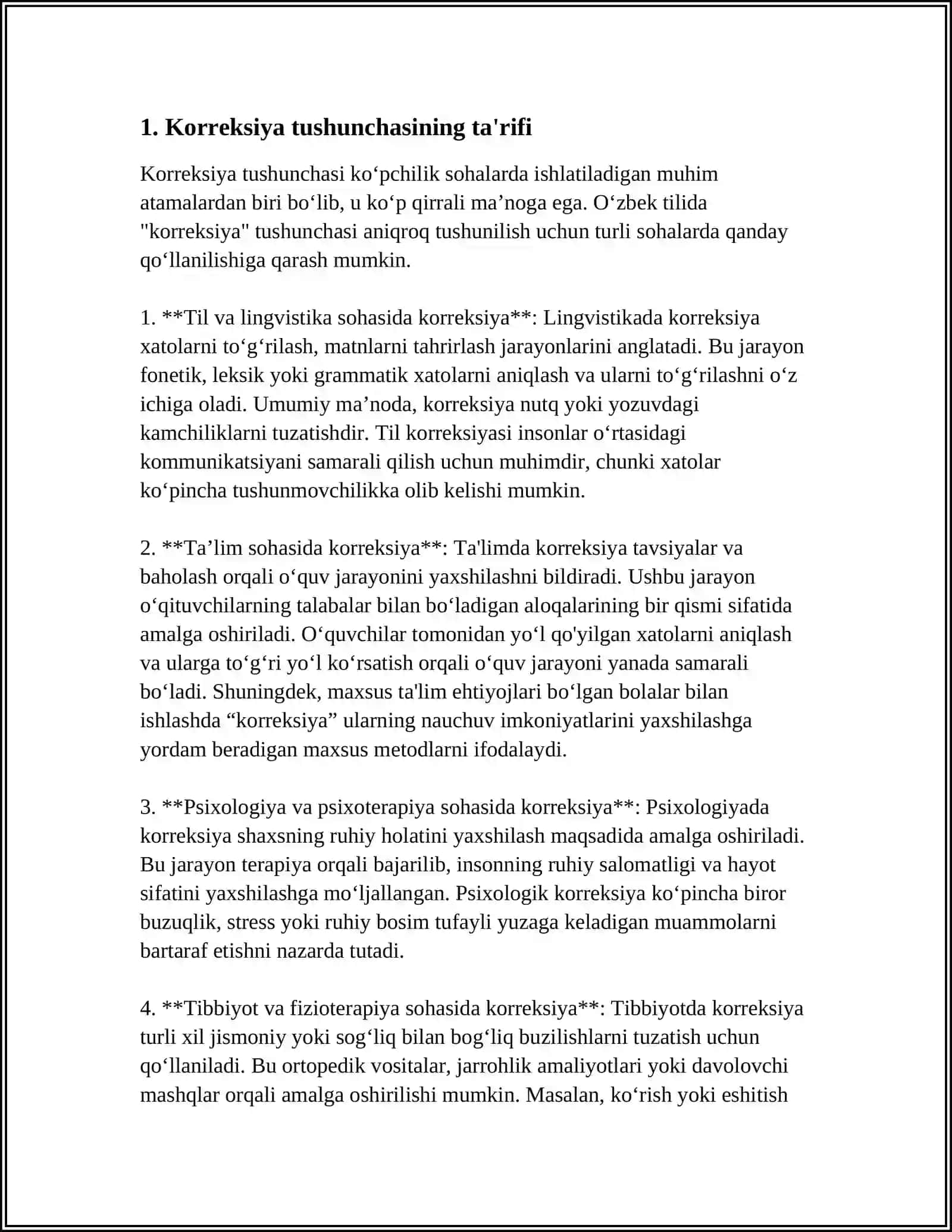 KORREKSIYA TUSHUNCHASI VA UNING PSIXOLOGIK TADQIQOTLARDA OʻRNI. SPIRMEN KORRELATSIYASI 4