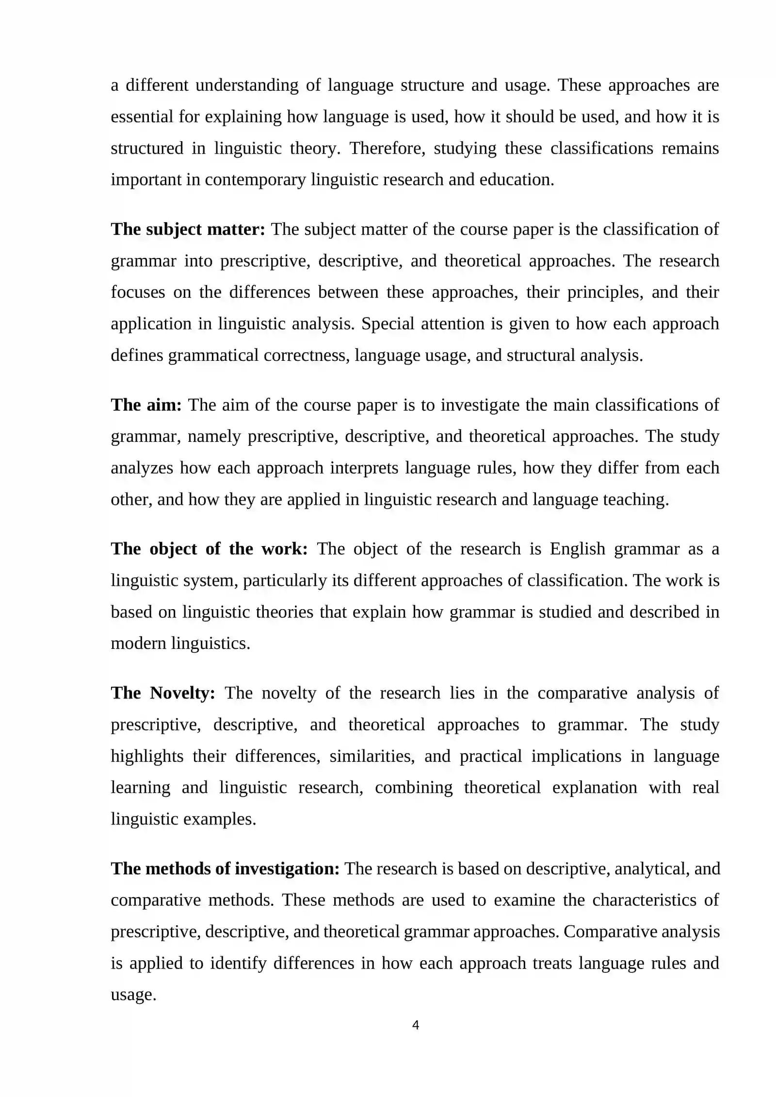 Classifications of grammar. prescriptive, descriptive, and theoretical approaches 4
