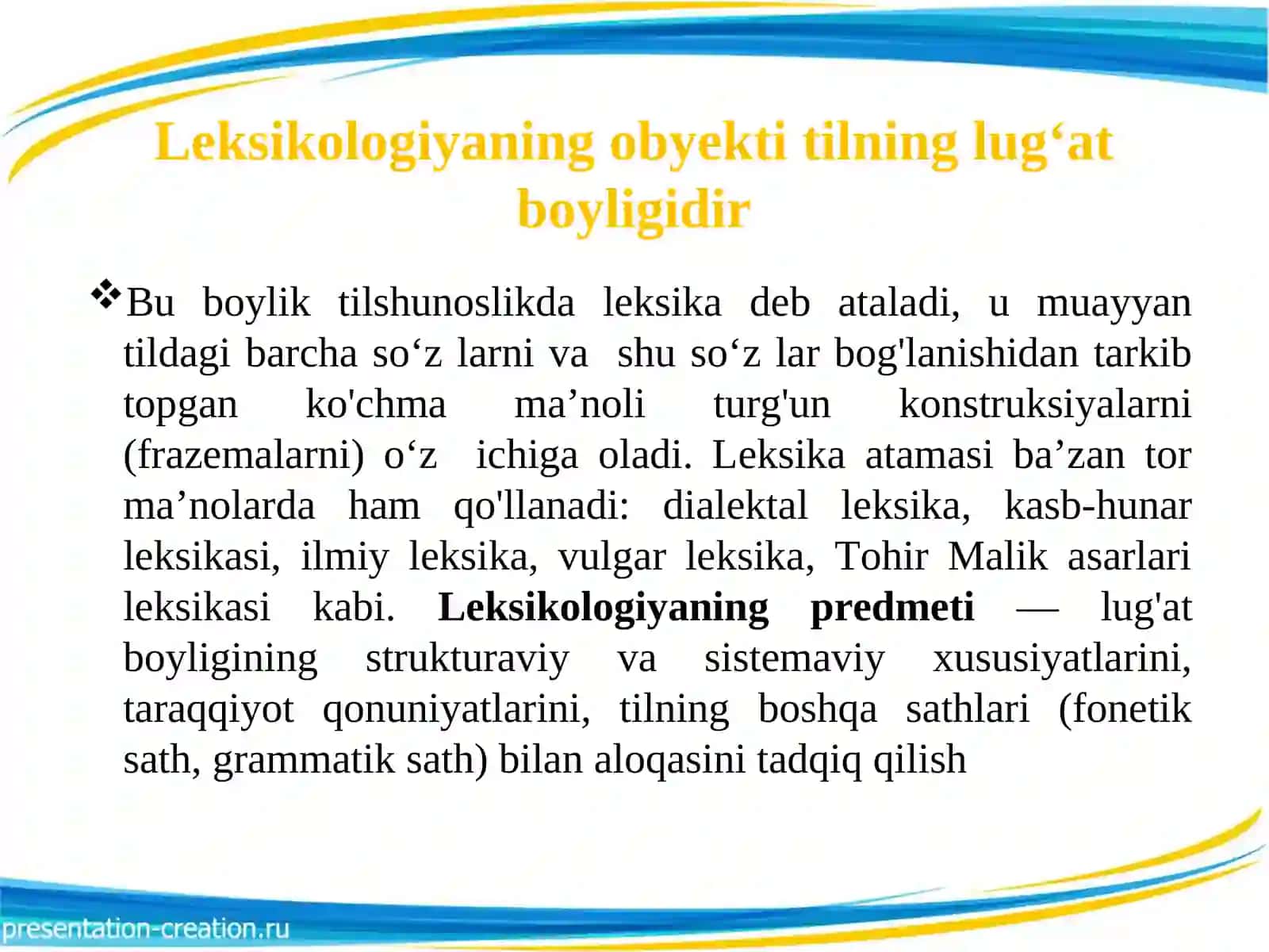 O‘zbek Filologiyasi Fakulteti: Kompyuter Lingvistikasi va Amaliy Tilshunoslik Kafedrasi 4
