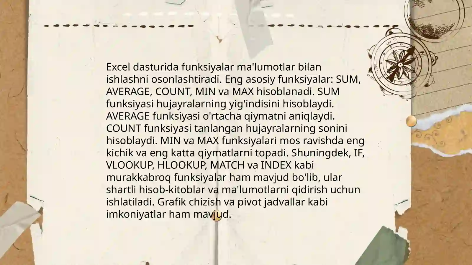 MS Excel dasturida formula va funksiyalar 4