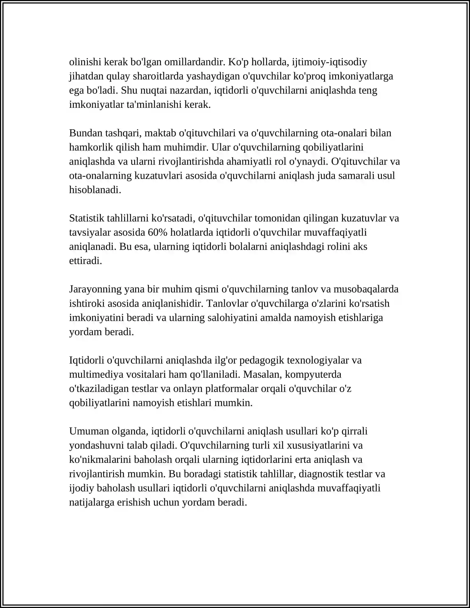 BOSHLANGʻICH SINFDA MATEMATIKADAN IQTIDORLI OʻQUVCHILAR BILAN ISHLASH(3-SINF MISOLIDA) 4