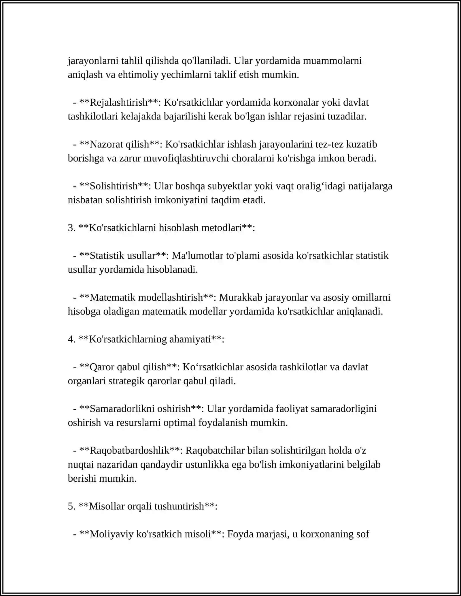 MUSTAQIL ISH Mavzu: KO'RSATKICHLARNI O'ZLASHTIRISH 4