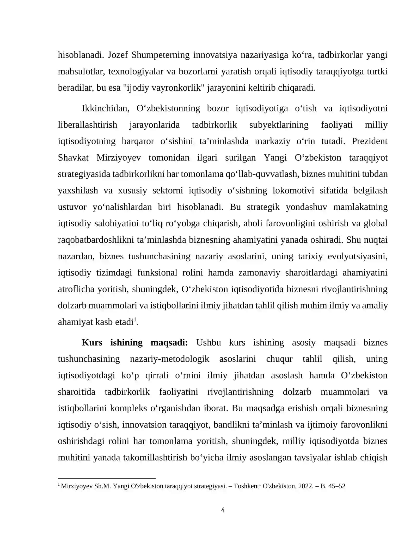 BIZNES TUSHUNCHASI VA UNING IQTISODIYOTDAGI O‘RNI 4