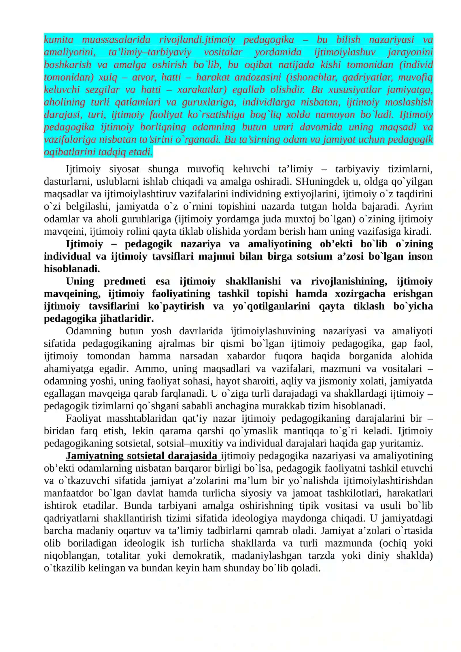 Ijtimоiy pеdagоgika: maqsad, vazifalar, ob’ekti va prеdmеti 4