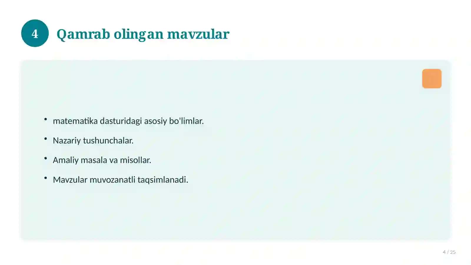 Ingliz tili fanidan 10-sinf: mavzulashtirilgan nazorat ishi va tahlil 4