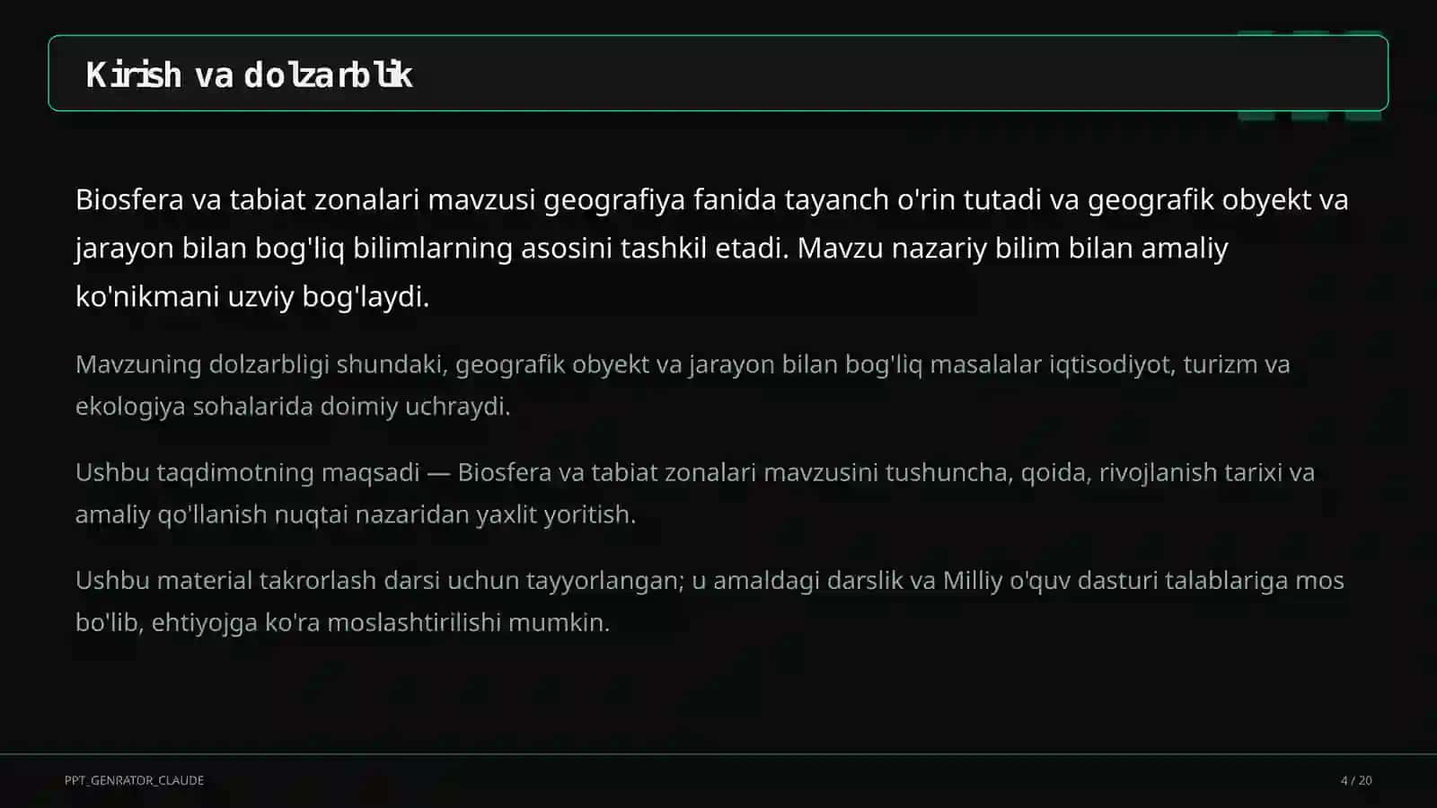 Biosfera va tabiat zonalari (6-sinf) 4