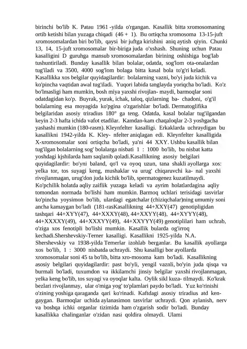 Irsiy kasalliklar. Tibbiy genetik maslahat 4
