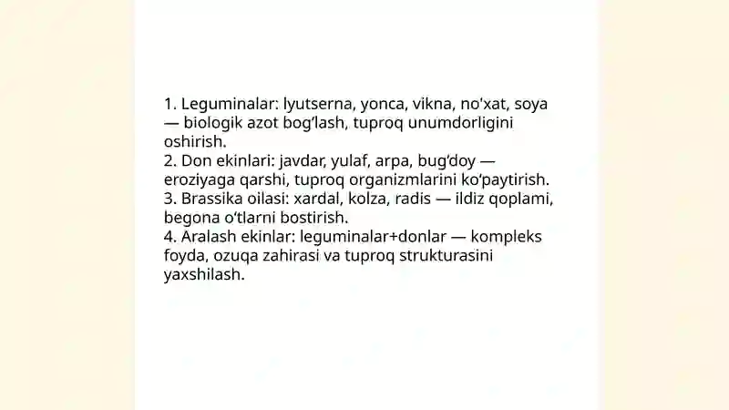 Almashlab ekish tizimidagi qoplama ekinlar 4
