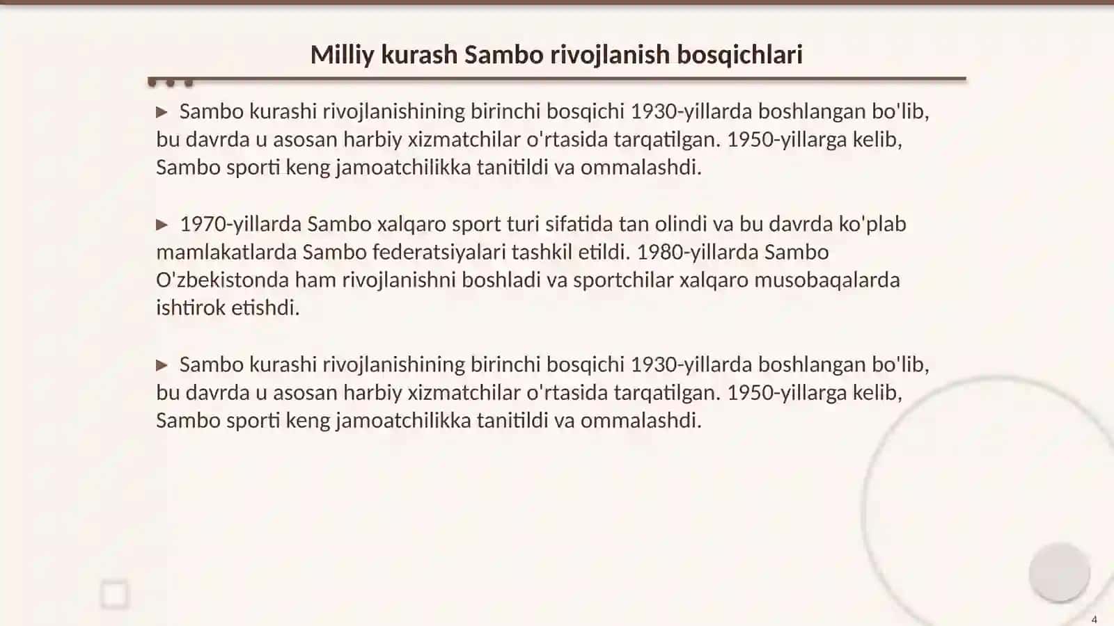 Milliy kurash Sambo va Duyzdo kurashi kelib chiqish tarixi va rivojlanishi 4