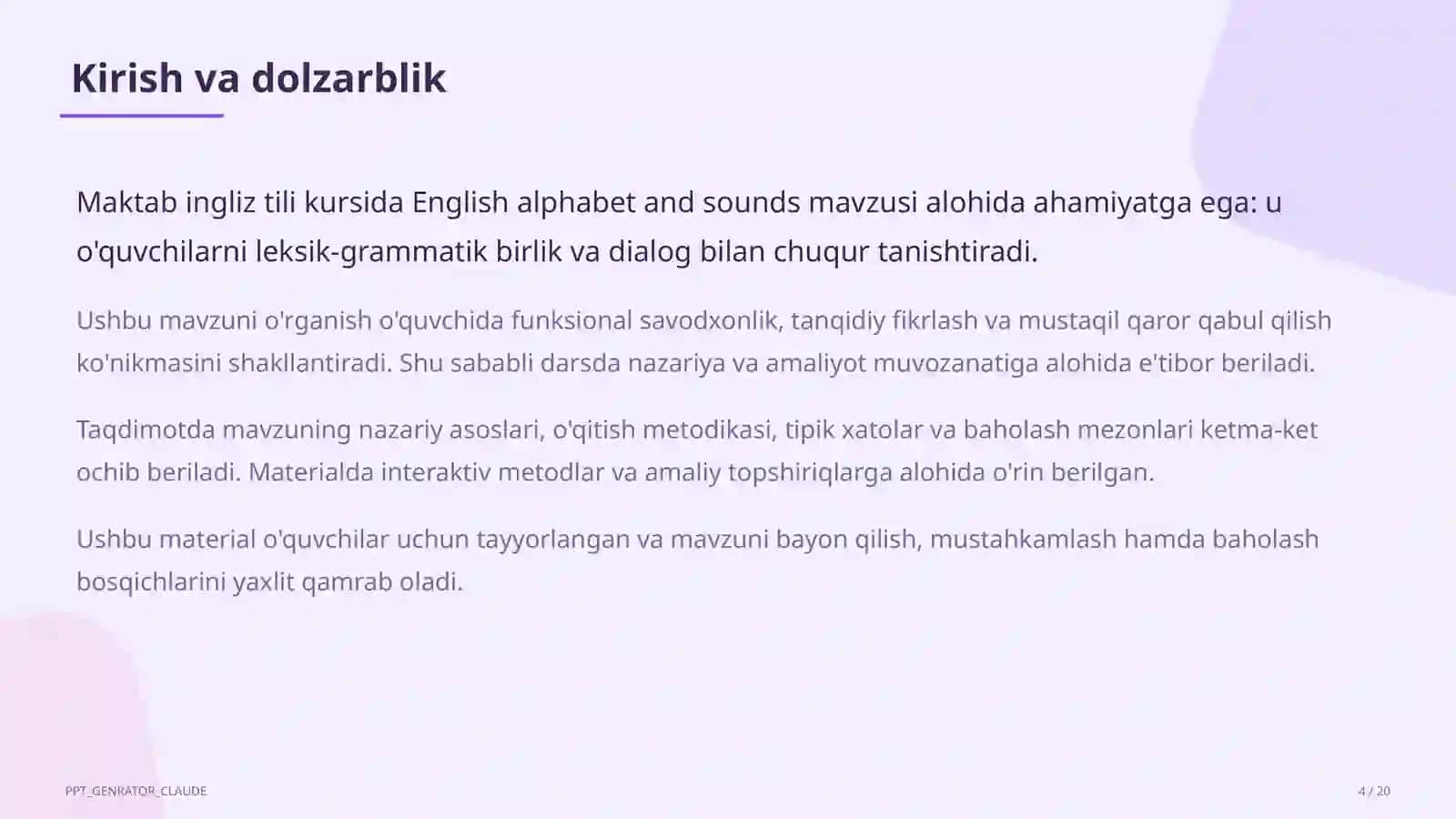 Ingliz tili (1-sinf) 4