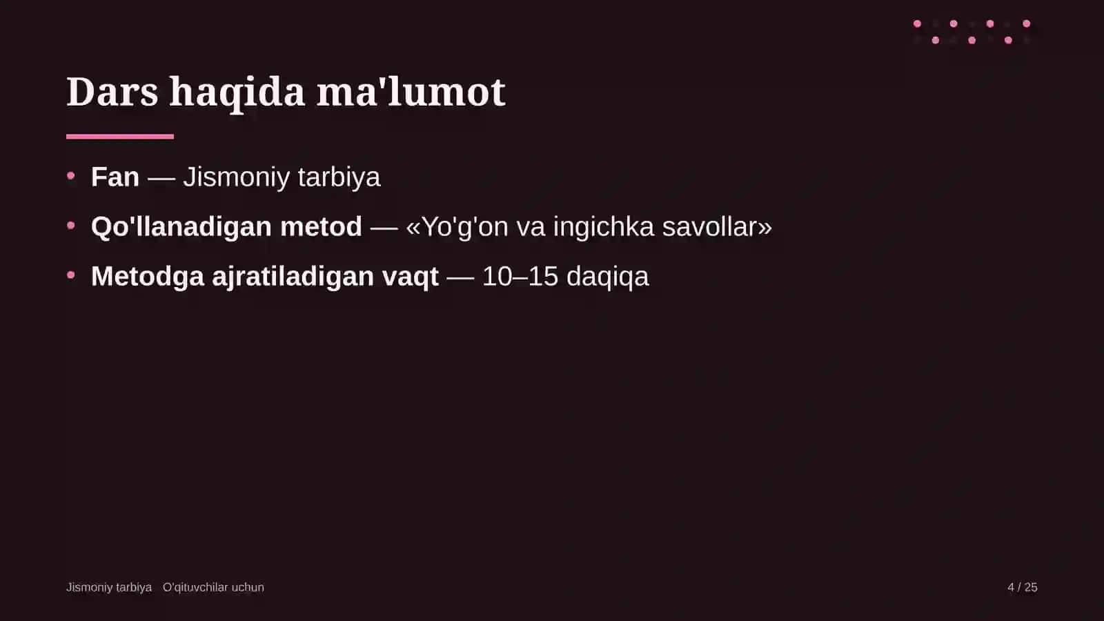 jismoniy tarbiya darslarida yo'g'on va ingichka savollar metodidan foydalanish 2482 4
