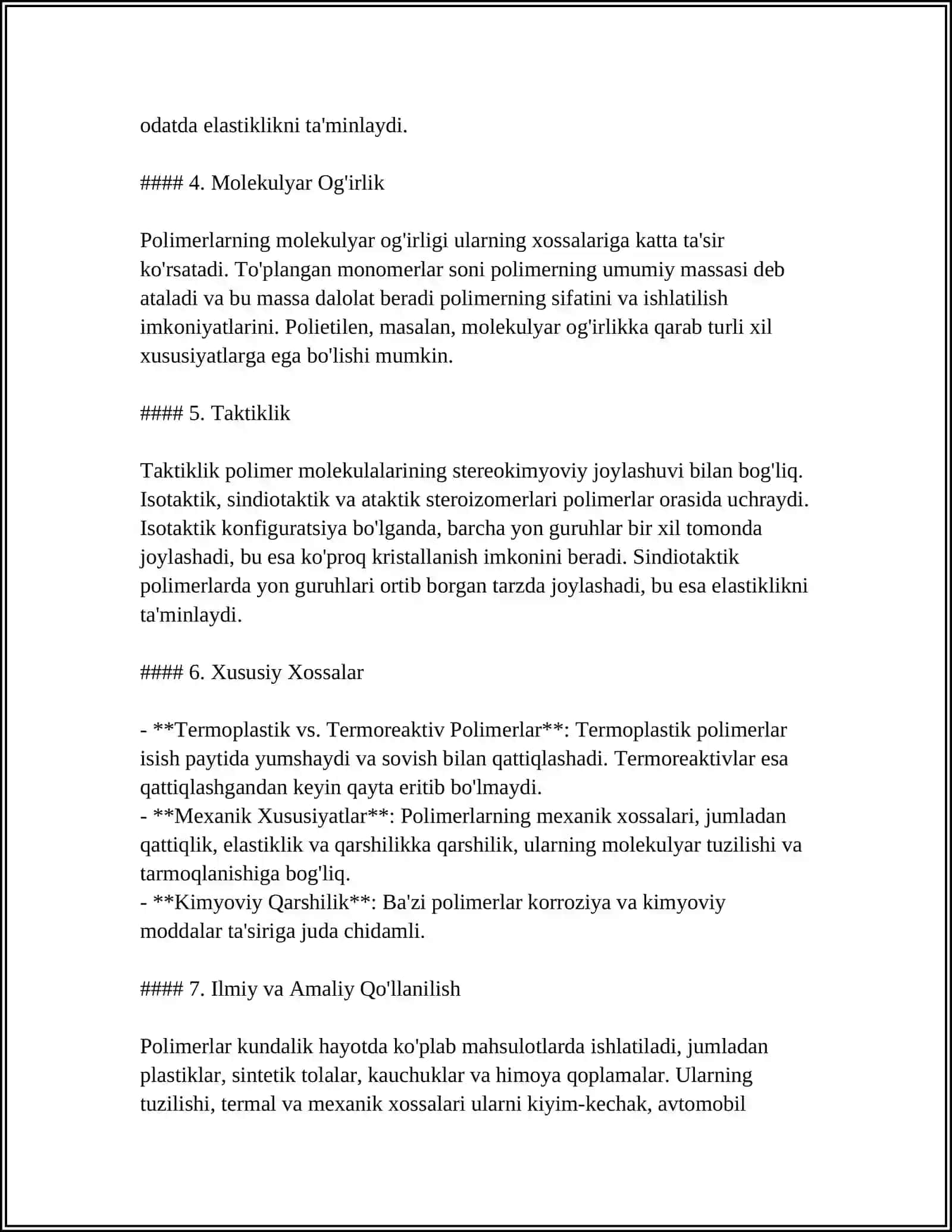 POLIMER MATERIALLARNING FIZIK VA KIMYOVIY XOSSALARI 4