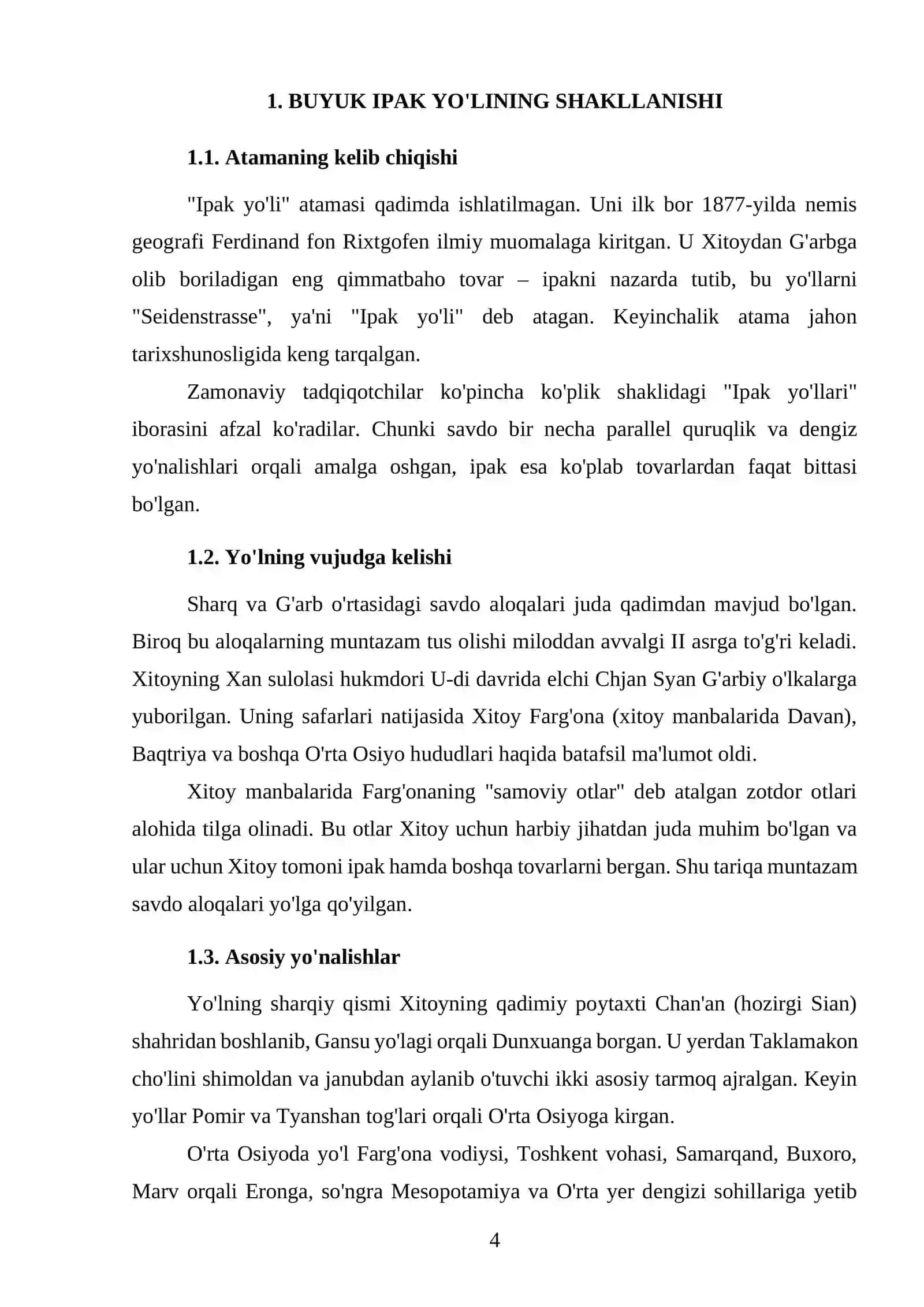 Buyuk Ipak yo'lining O'rta Osiyo taraqqiyotidagi o'rni 4