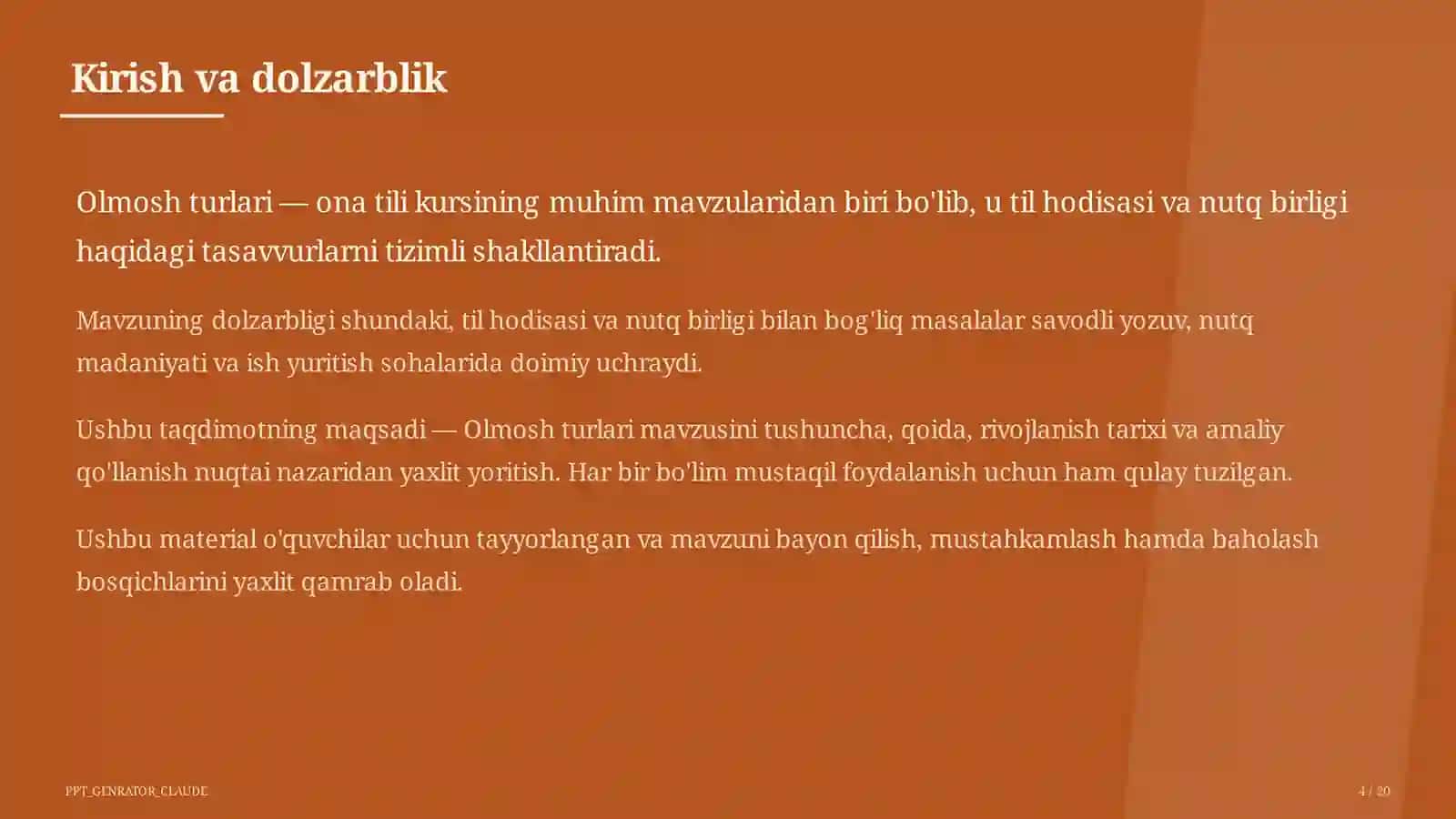 Olmosh turlari (6-sinf) 2