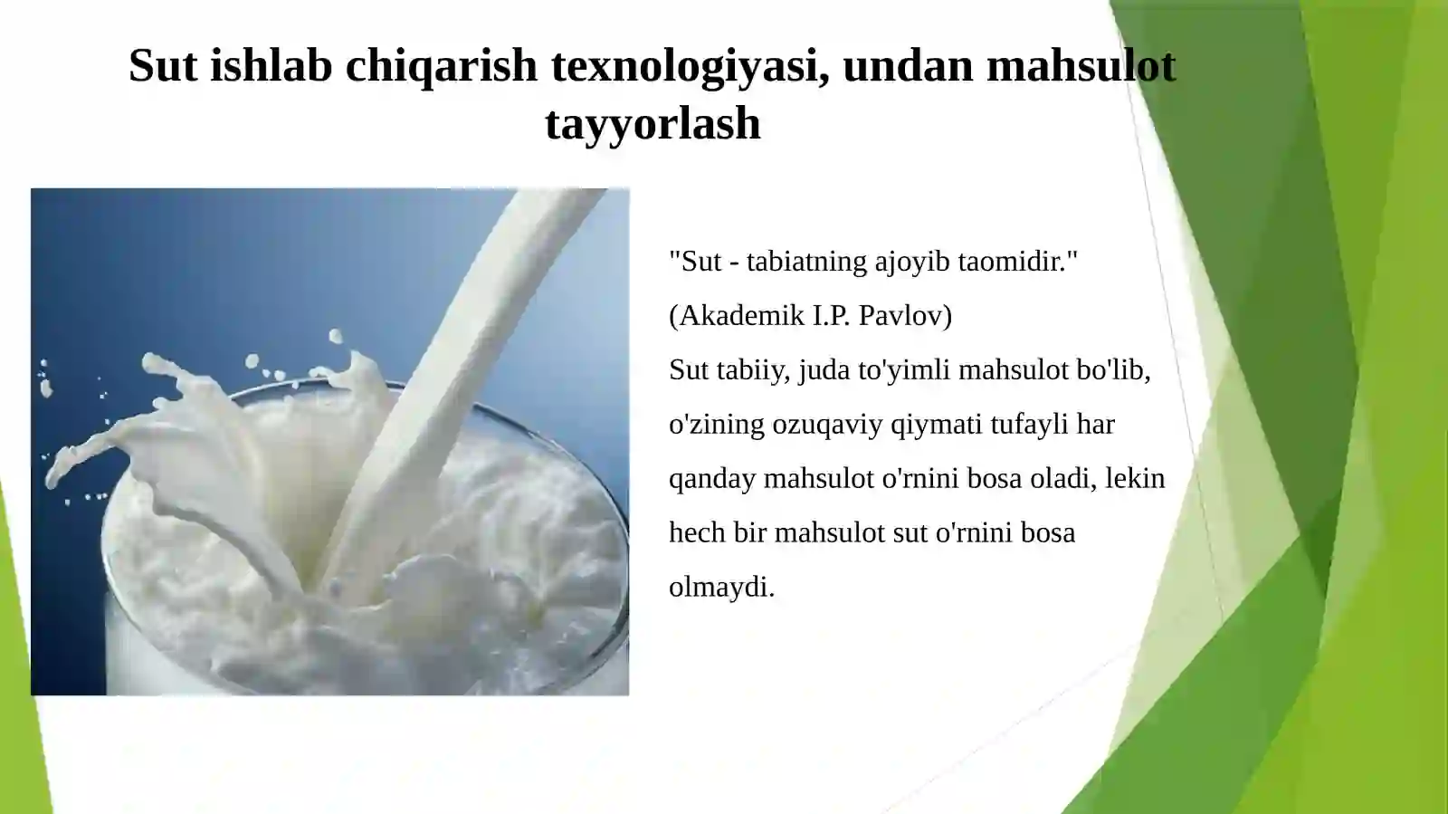 Sut va sut mahsulotlari ishlab chiqarish biotexnologiyasi 4