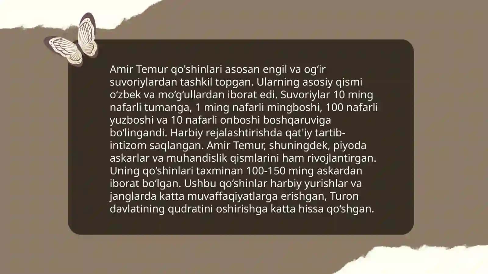 Amir Temur davlatida qo'shin tuzilishi va harbiy siyosati 4