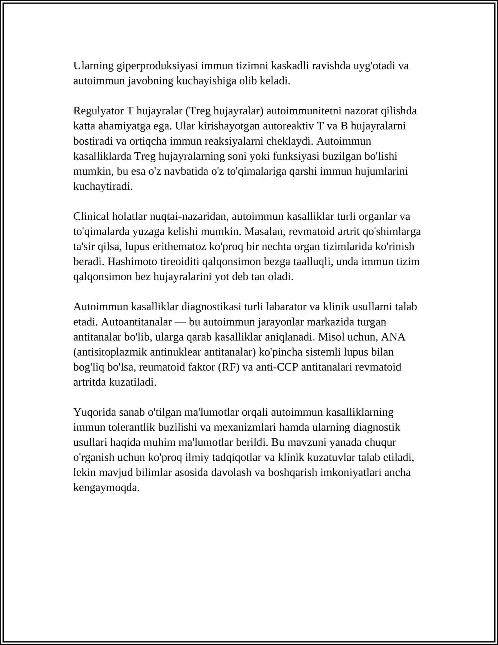 AUTOIMMUN KASALLIKLARI KELIB CHIQISHI, KECHISHI, DIOGINASTIKASI 4