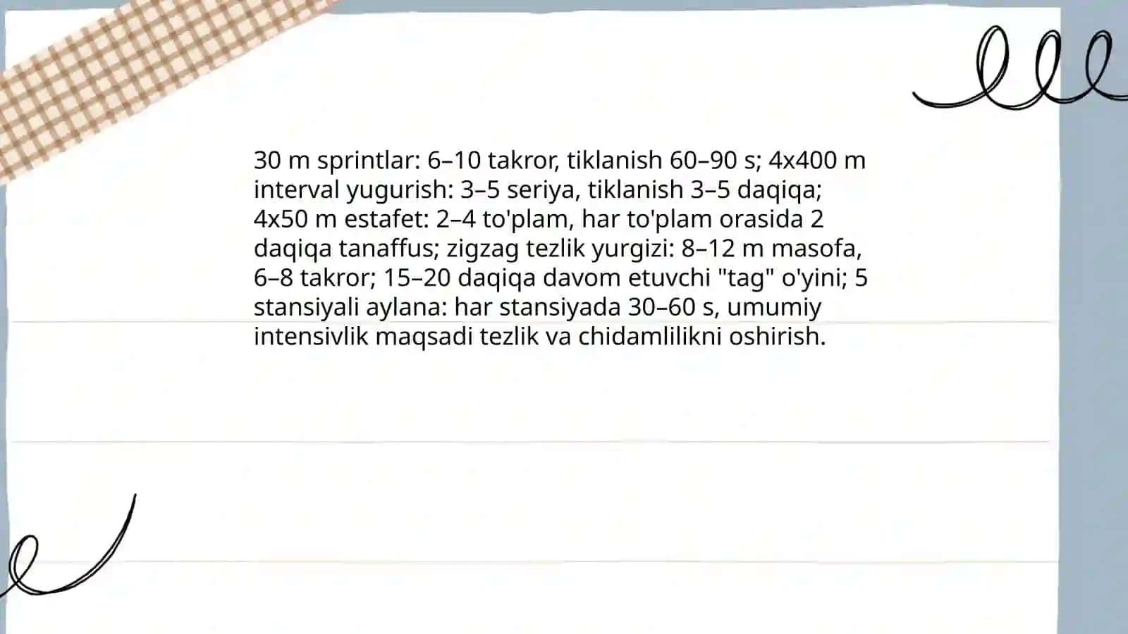 Tezlikni rivojlantiruvchi harakatki o'yinlar 4