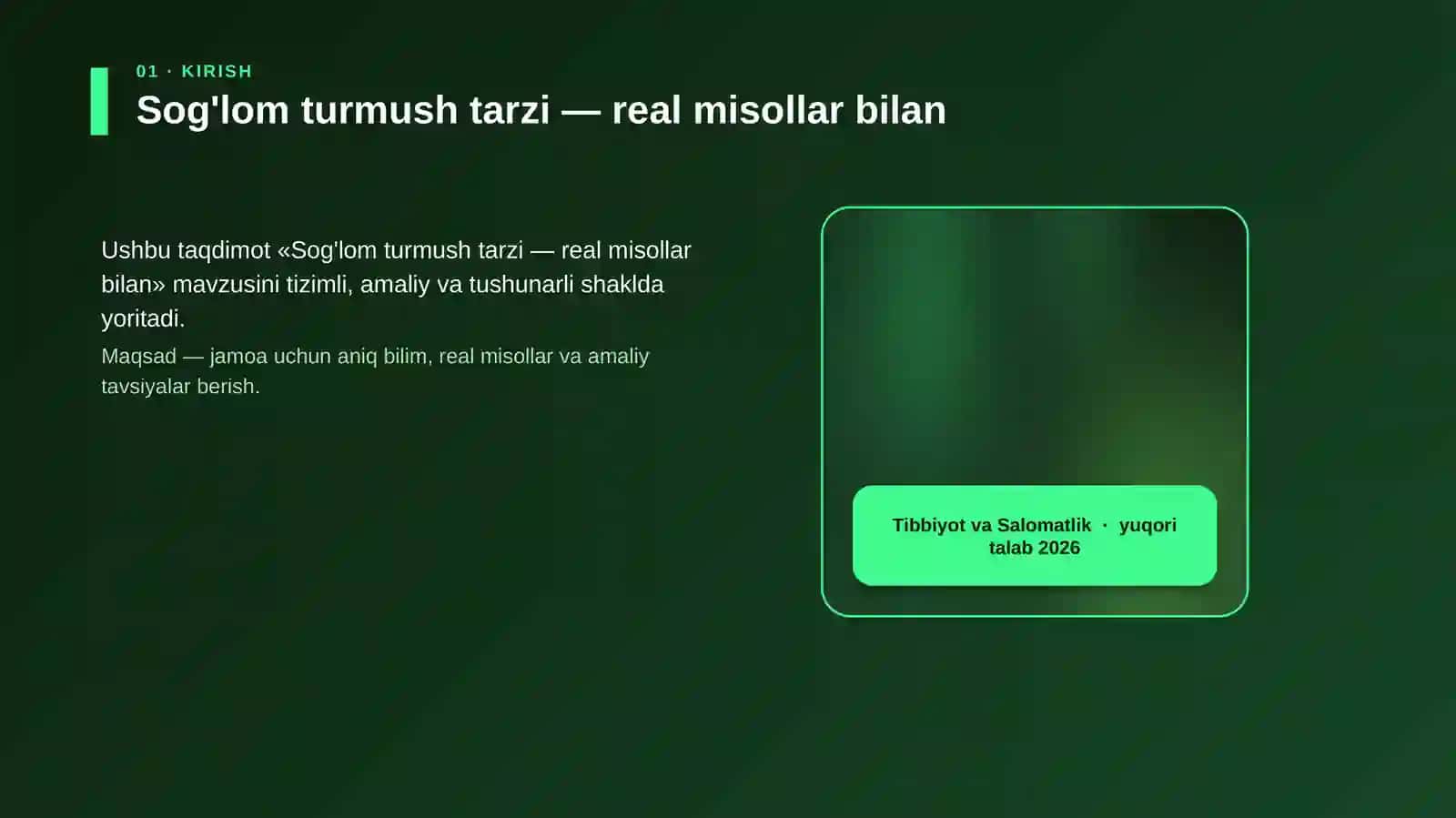 Sog'lom turmush tarzi — real misollar bilan 4