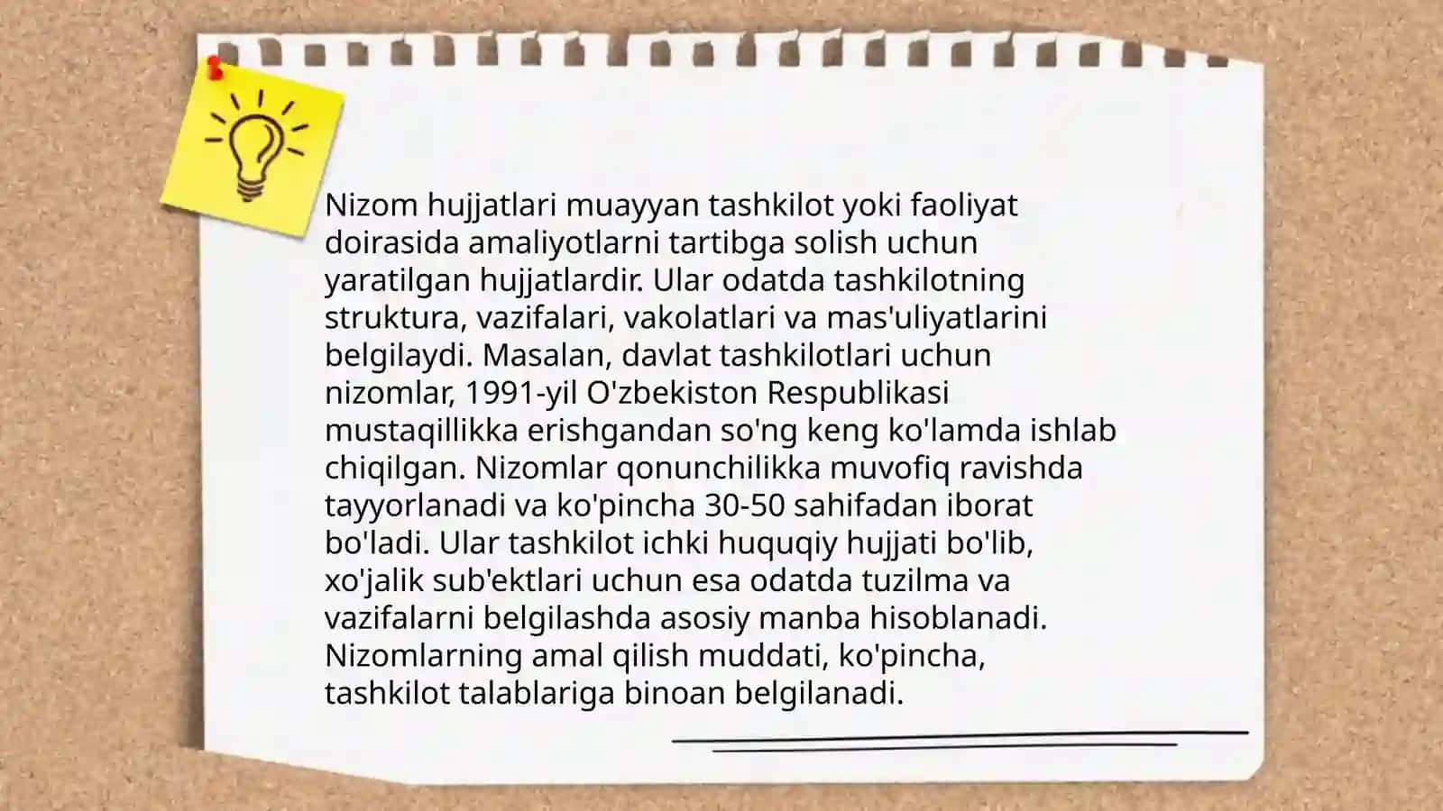 Ma'muriy-boshqaruv faoliyatida xizmat mavqeyiga koʻra hujjatlarning turlari. Yoʻriqnoma 4