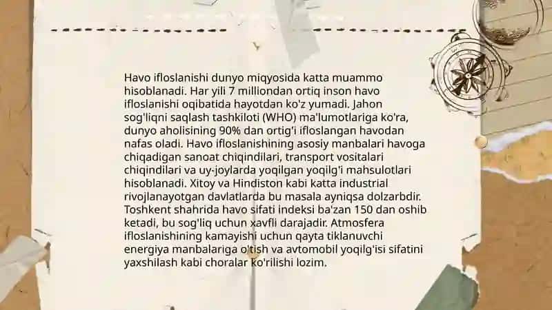 Ekologiya. Odam omil. Biosfera va uning muammolari 4