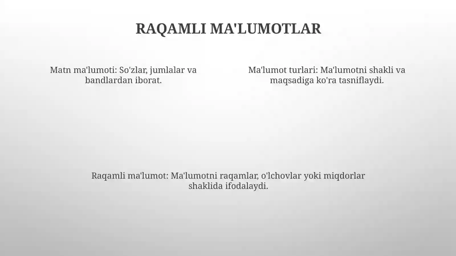 Ma'lumot turlari 4