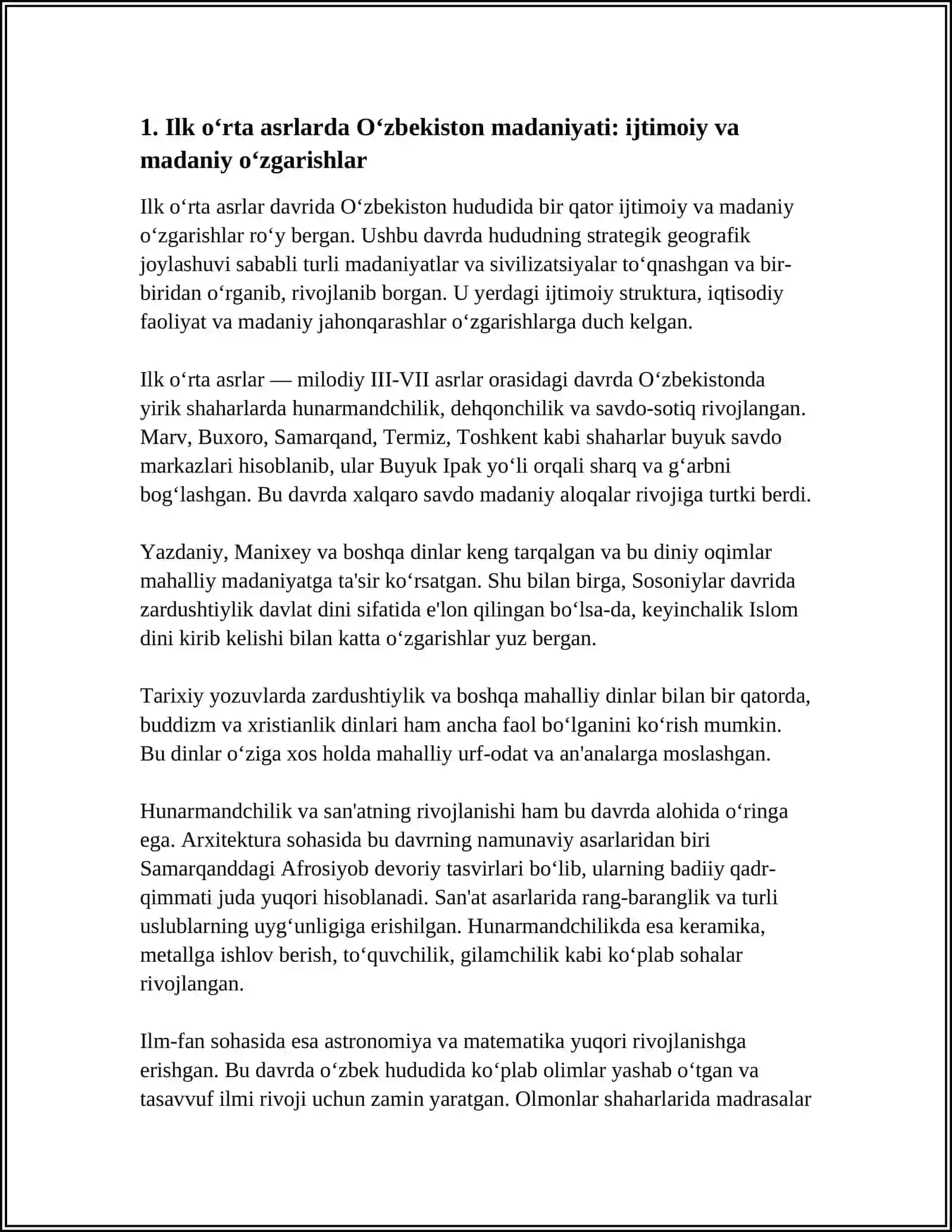 Buxoro Davlat Pedagogika Instituti Pedagogika va Ijtimoiy Fanlar Kafedrasi Mustaqil Ish 4