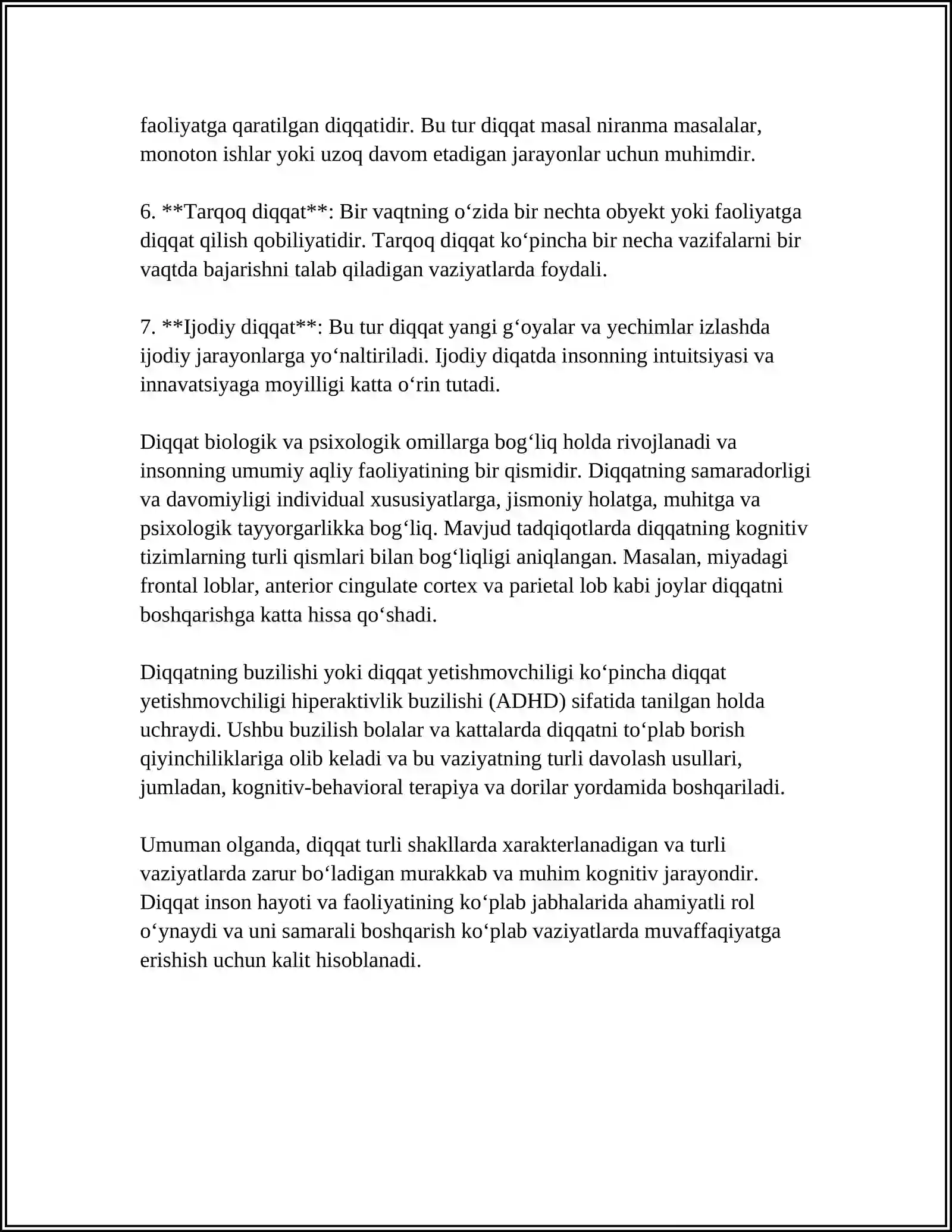 DIQQAT TURLARI VA UNING XUSUSIYATLARI 4