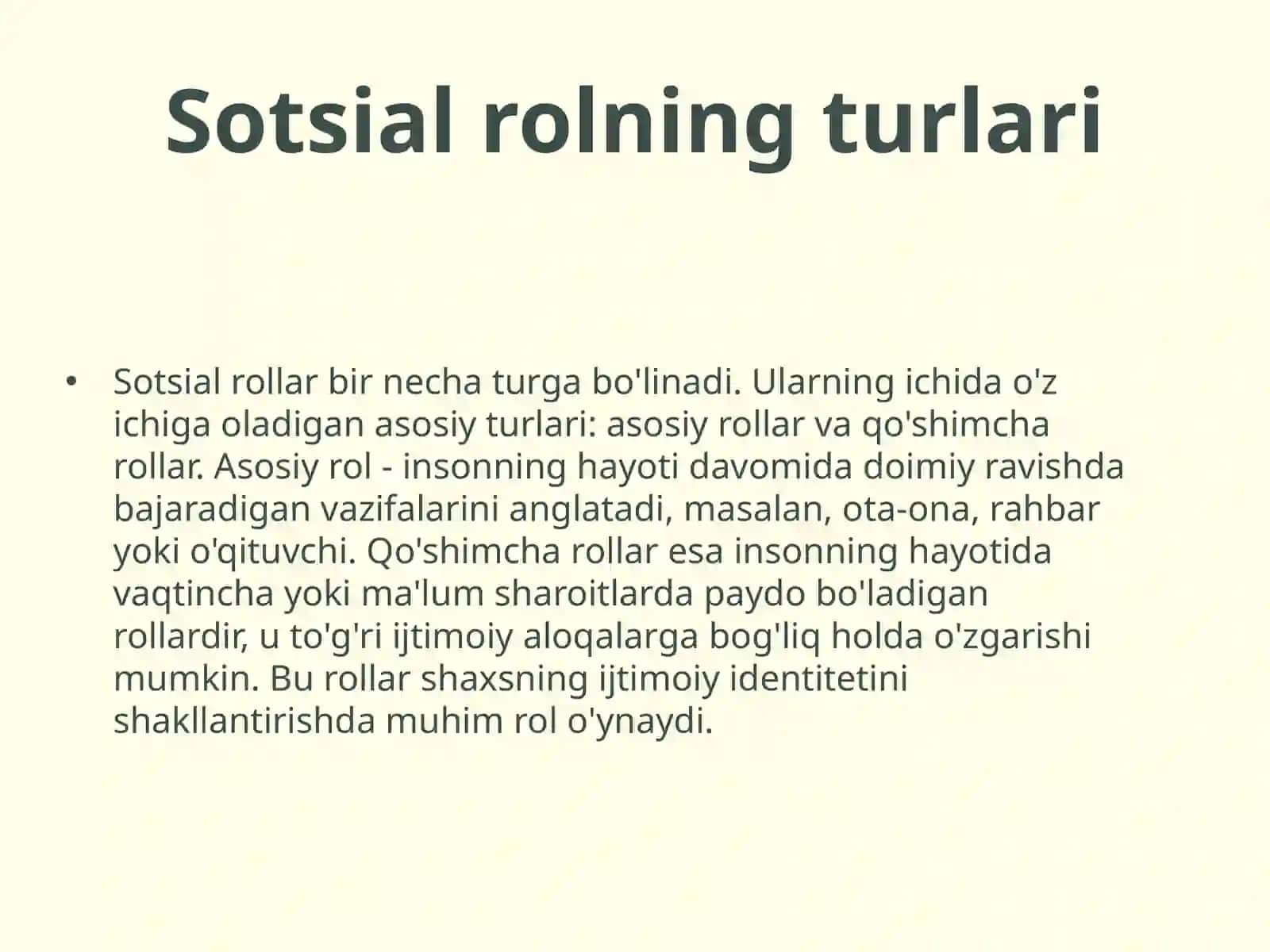 Sotsial rol tushunchasi 4