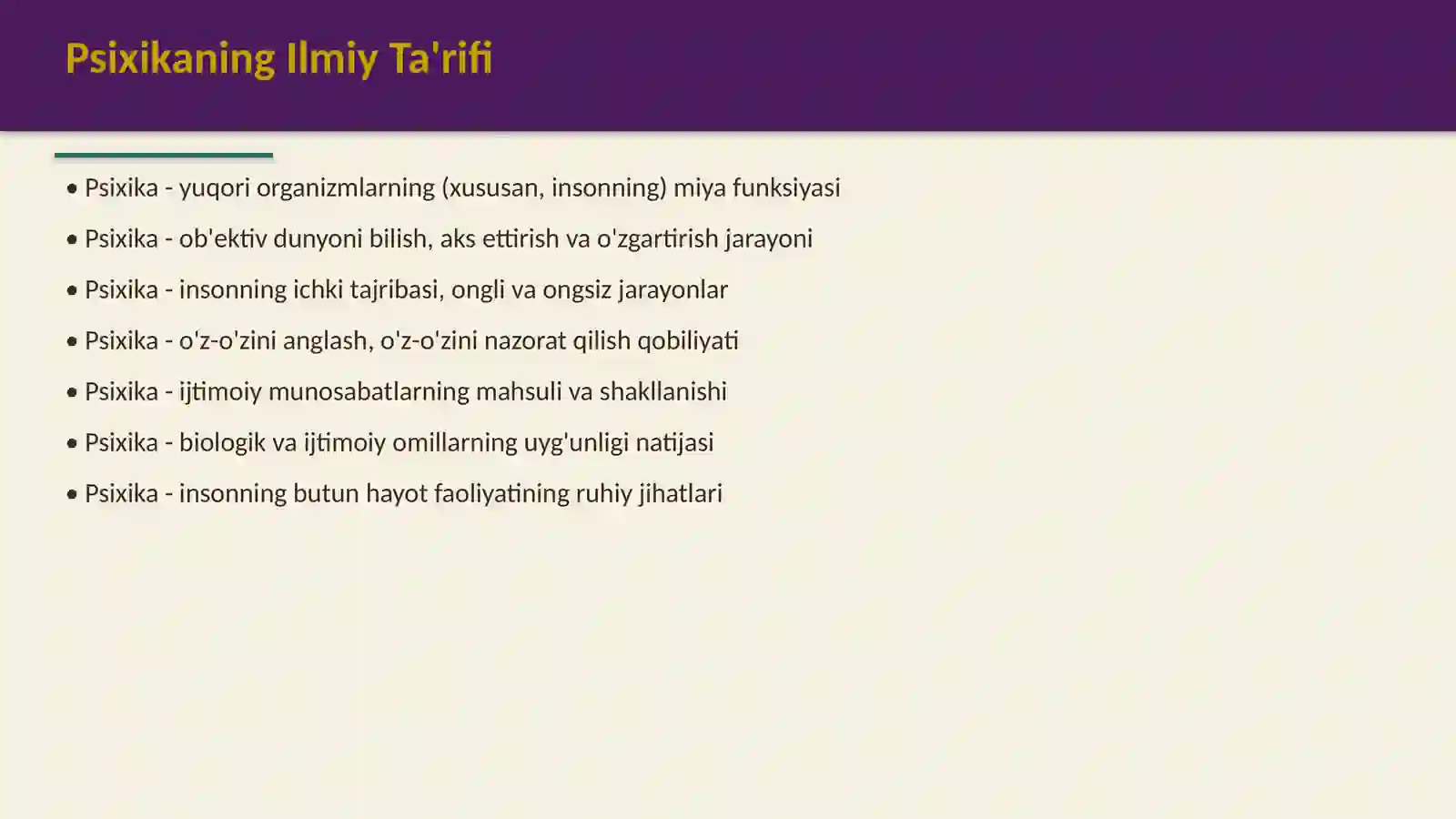 Psixika haqida umumiy tushuncha 4