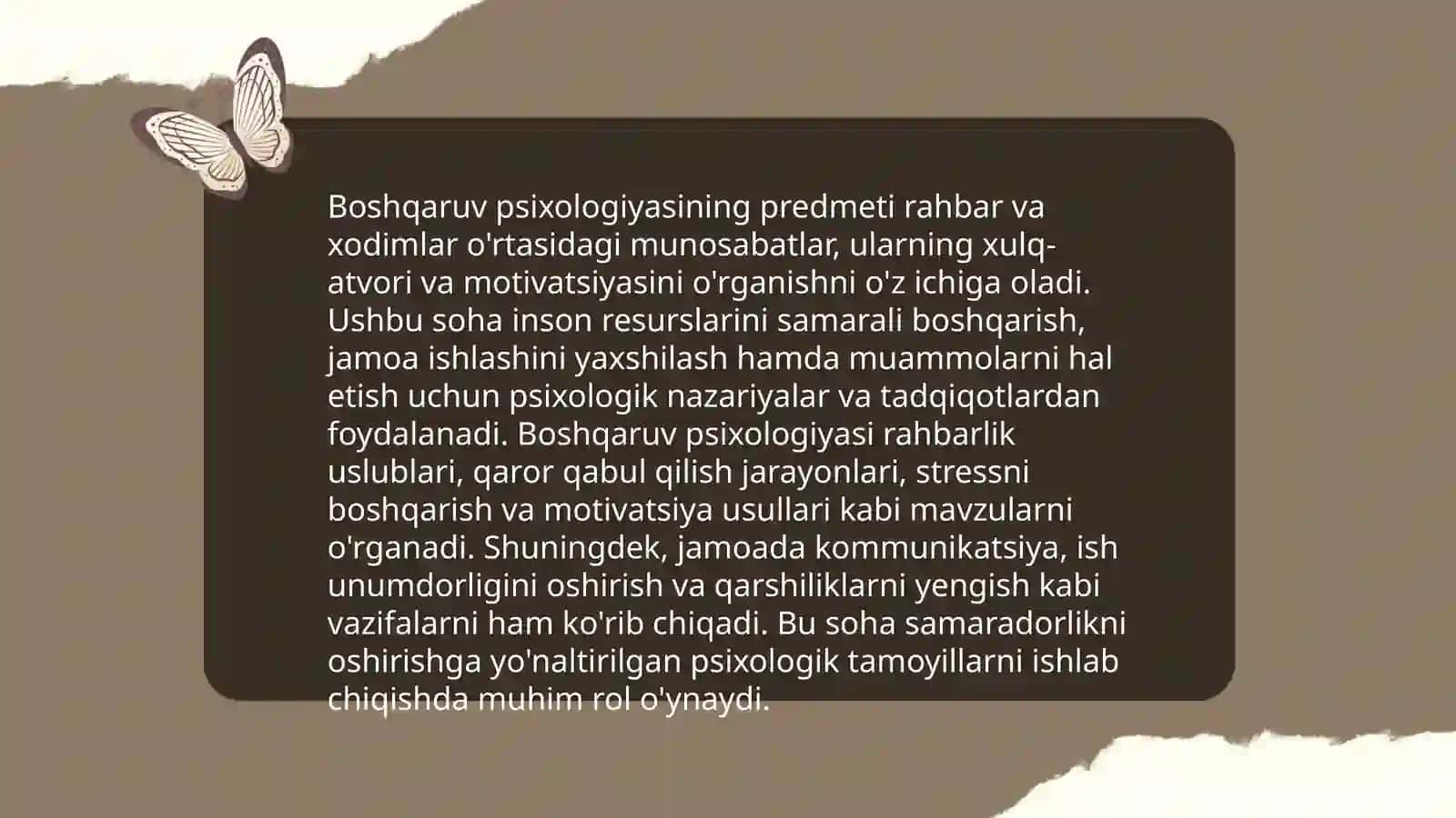 Boshqaruv psixologiyasi fanining predmeti, maqsad va vazifalari 4