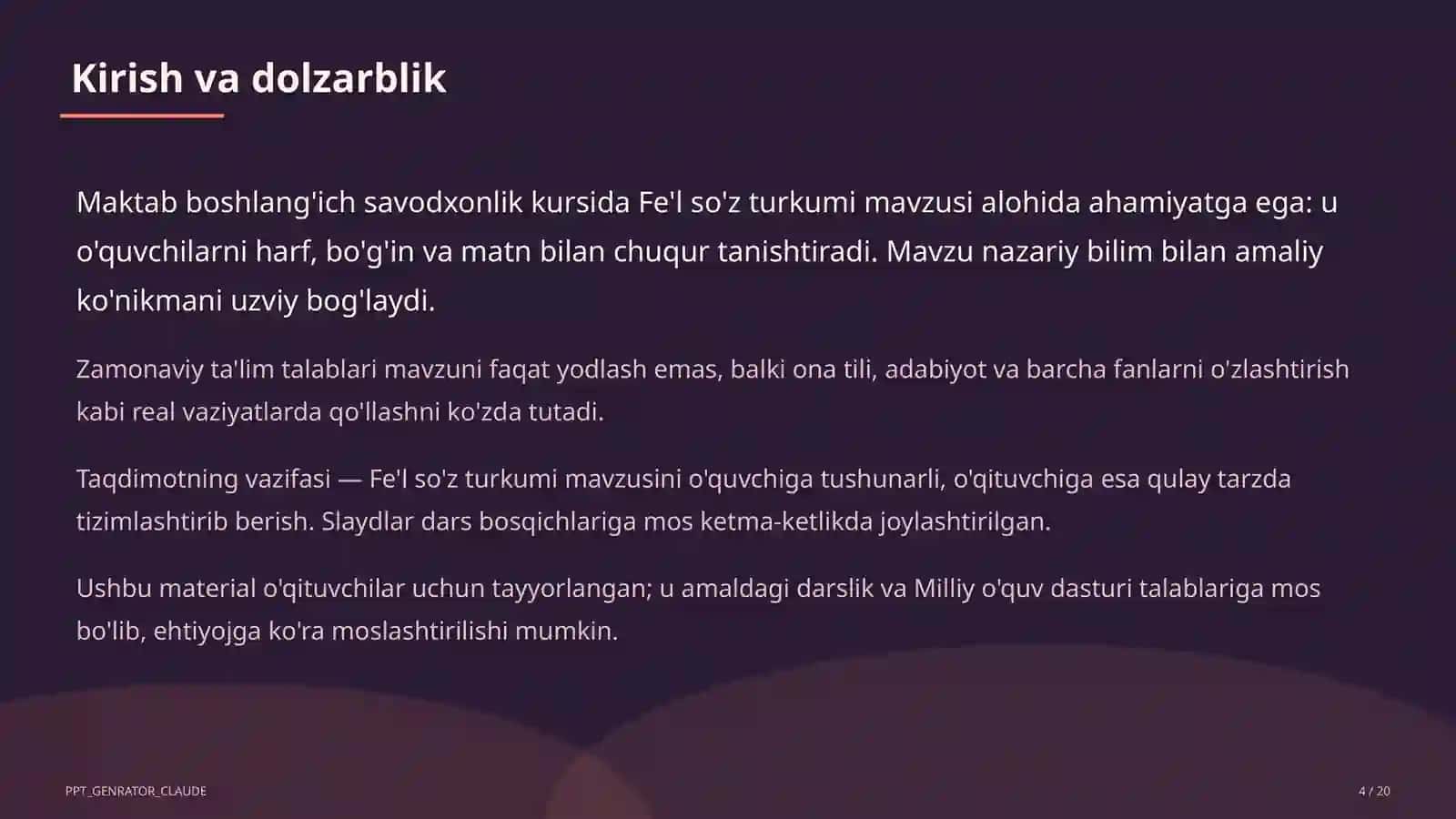 Fe'l so'z turkumi (3-sinf) 4