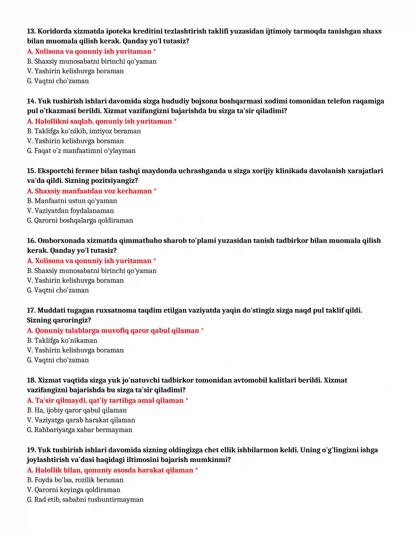 TEST SAVOLLARI (№ 41) 4