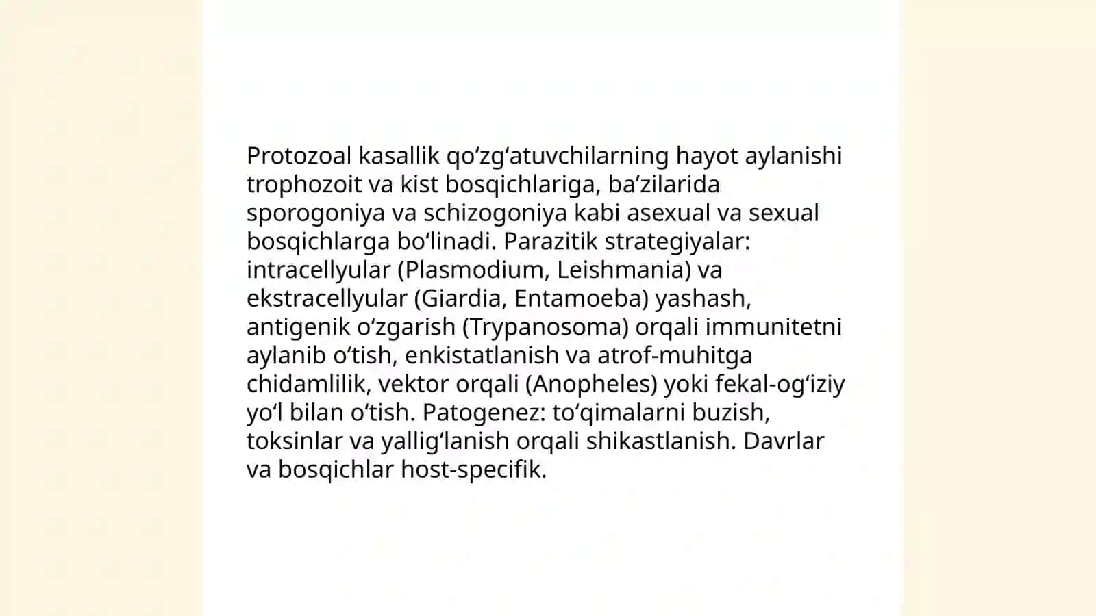 Kasallik qoʻzgʻatuvchi bir hujayralilar 4