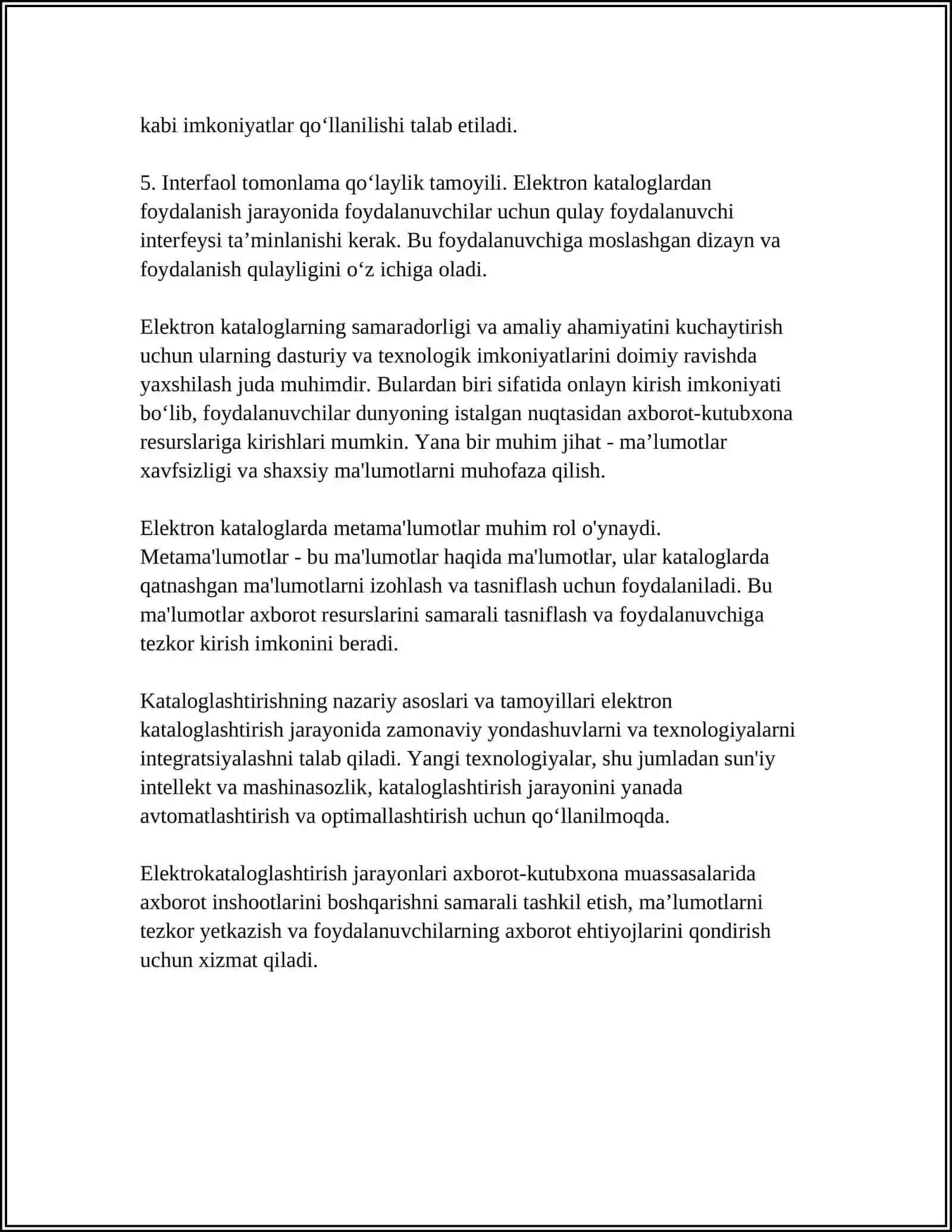 AXBAROT KUTUBXONA MUASSASALARIDA ELEKTRON KATALOGLASHTIRISH JARAYONLARI 4