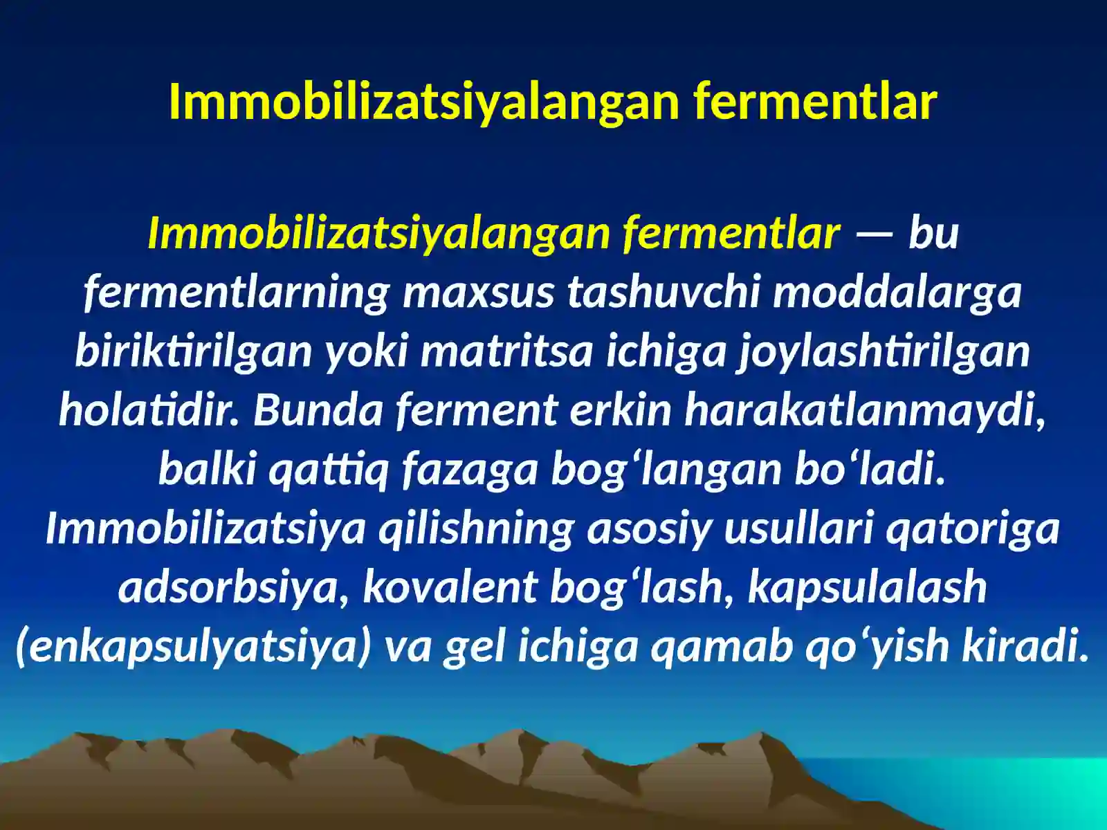 Immobilizatsiyalangan fermentlar 4