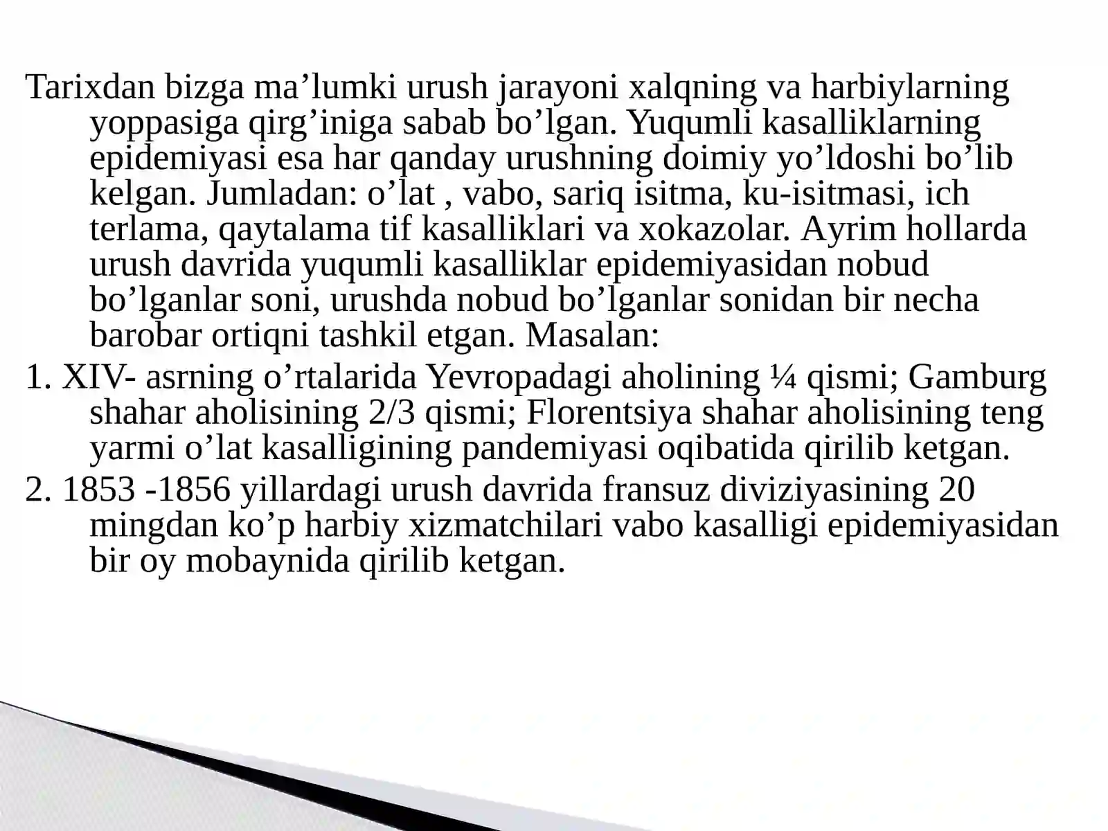 Harbiy epidemiologiya fanidan yilnomalar 4